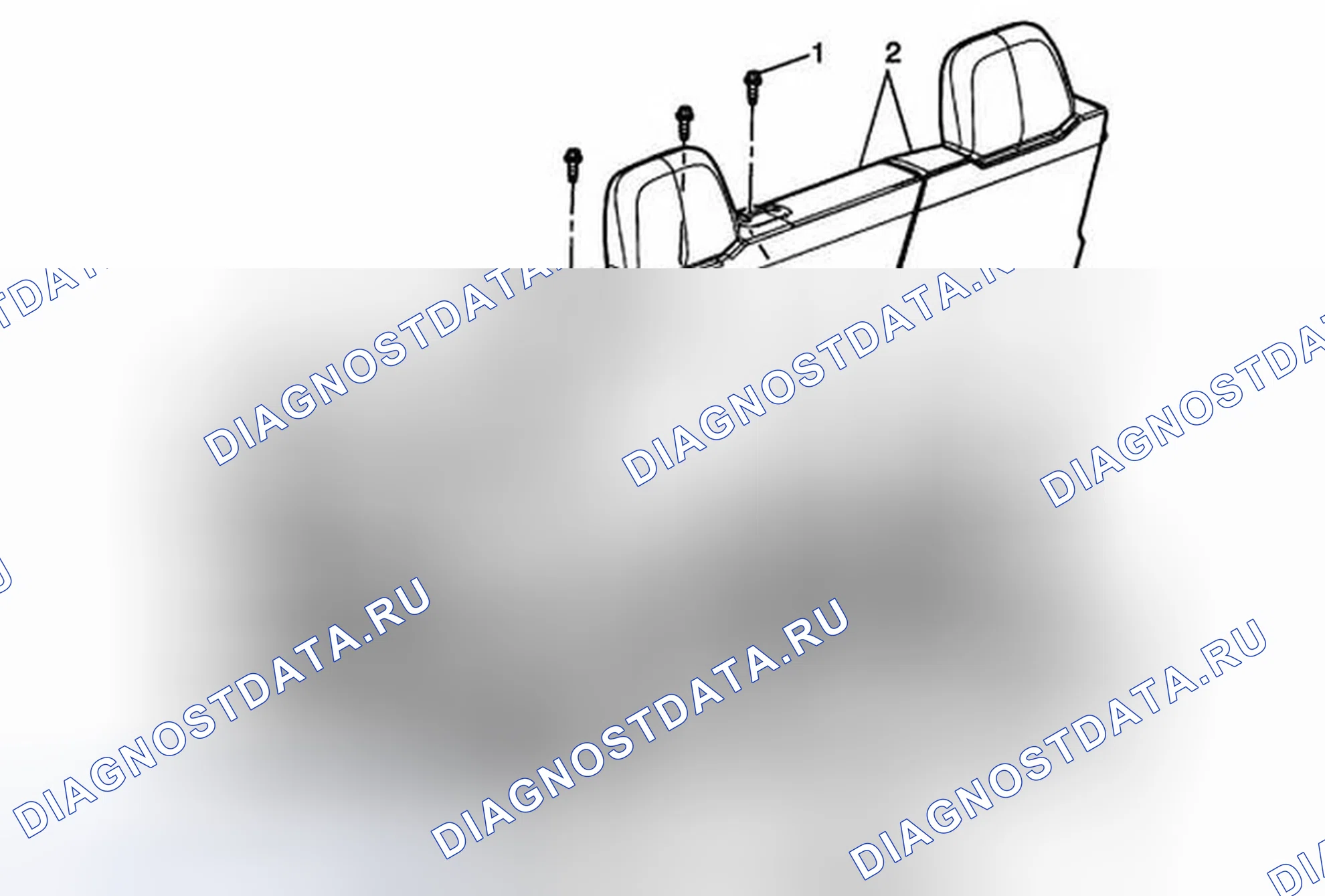 Рис. 22: Замена заднего сиденья (с 60% сиденья). Chevrolet Traverse I