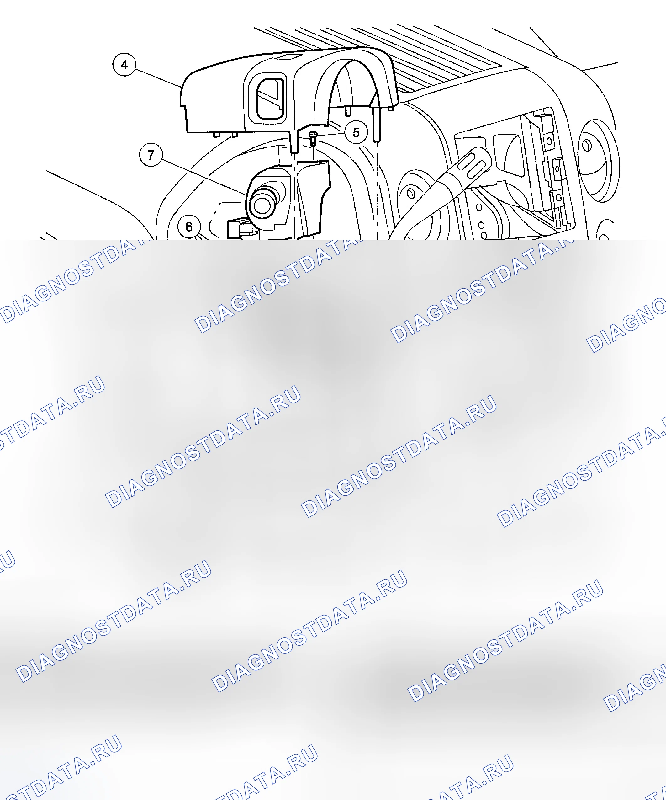 Рис. 22: Многофункциональный переключатель рулевой колонки. Ford Pickup F350 Super Duty 