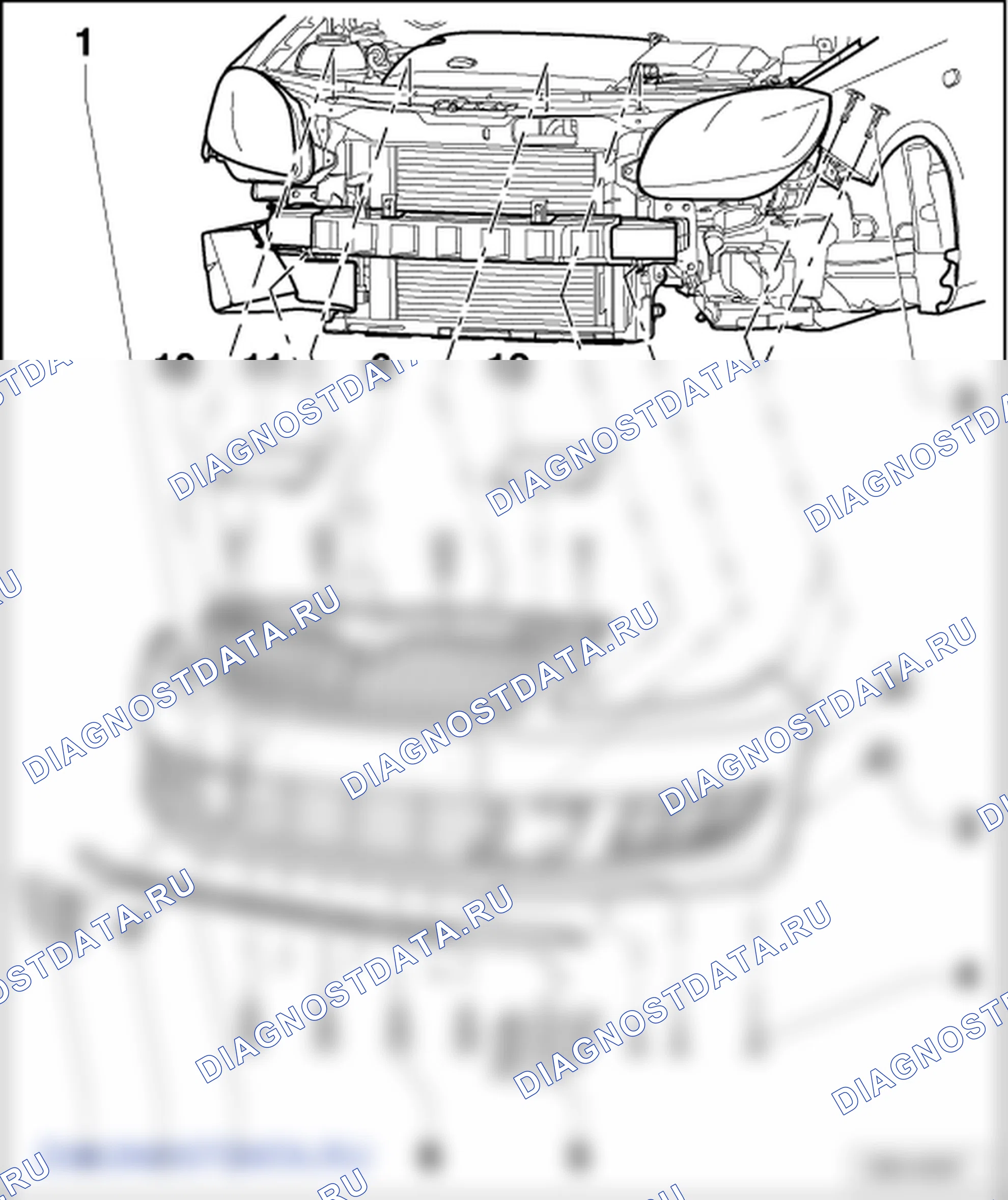 Передний бампер. Skoda Roomster I