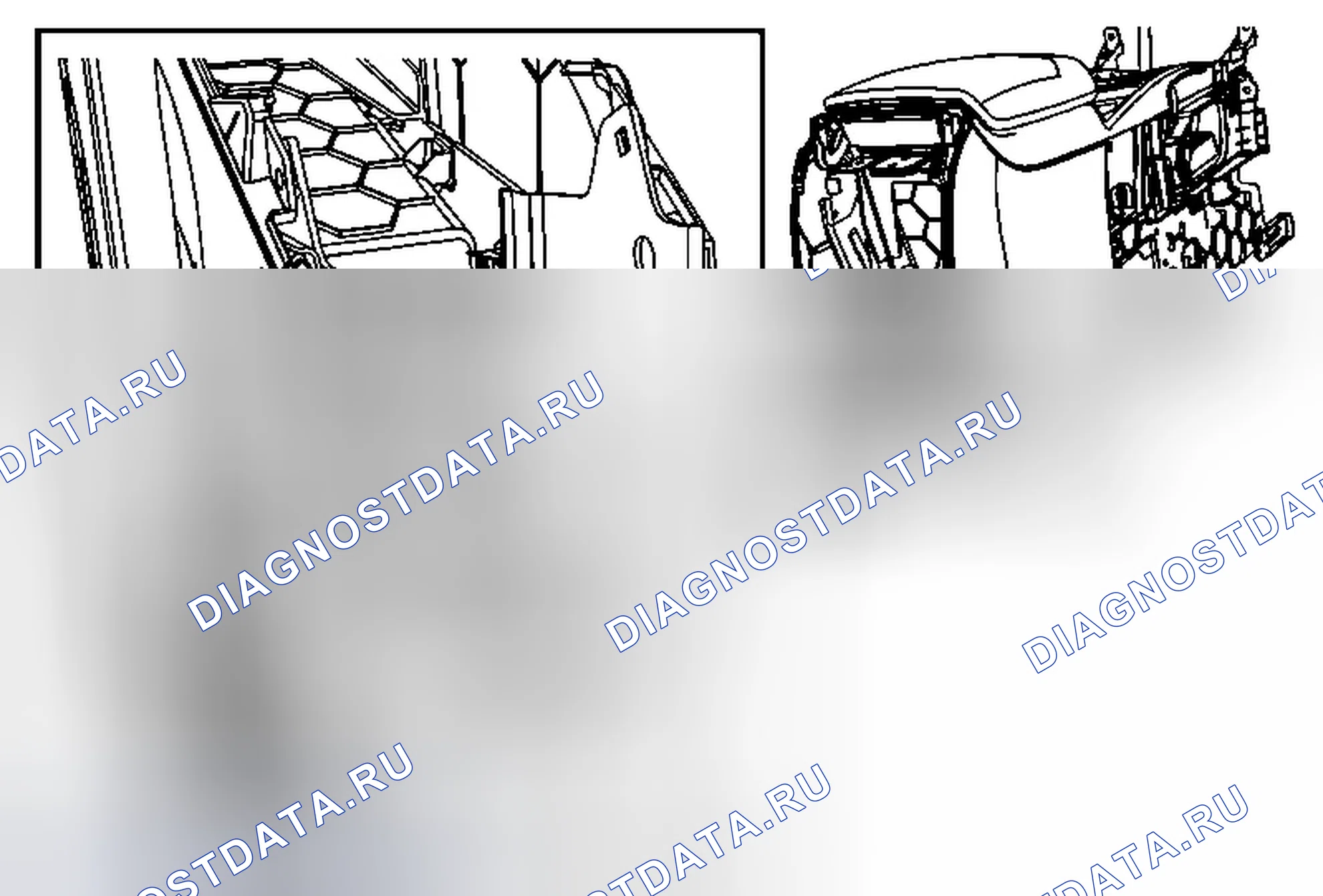 Рис. 50: Замена антенны передатчика ключа замка зажигания - напольная консоль. Cadillac SRX II
