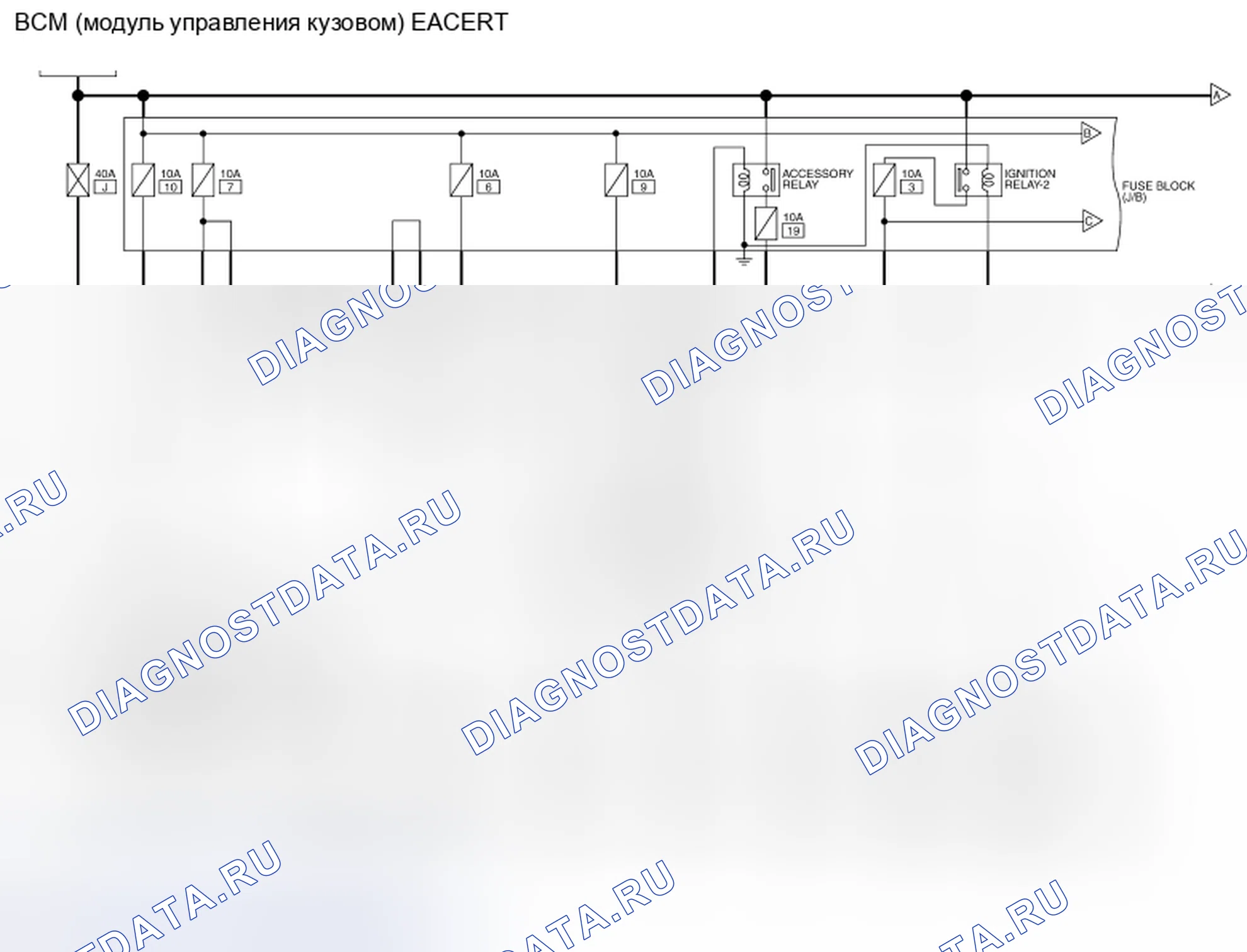 Рис. 297: Идентификация BCM - электросхема (1 из 6). Nissan Altima L32