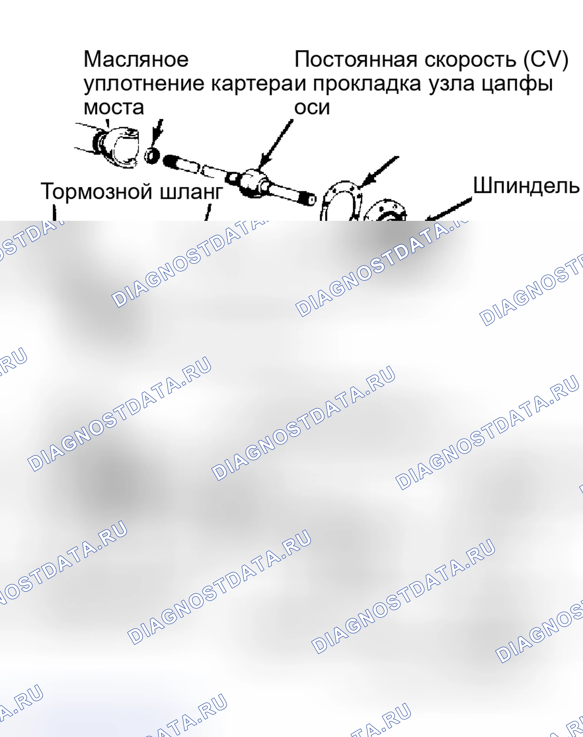 Рис. 8: Разнесенный вид вала переднего моста в сборе (4WD Pickup и 4Runner). Toyota Tercel L20
