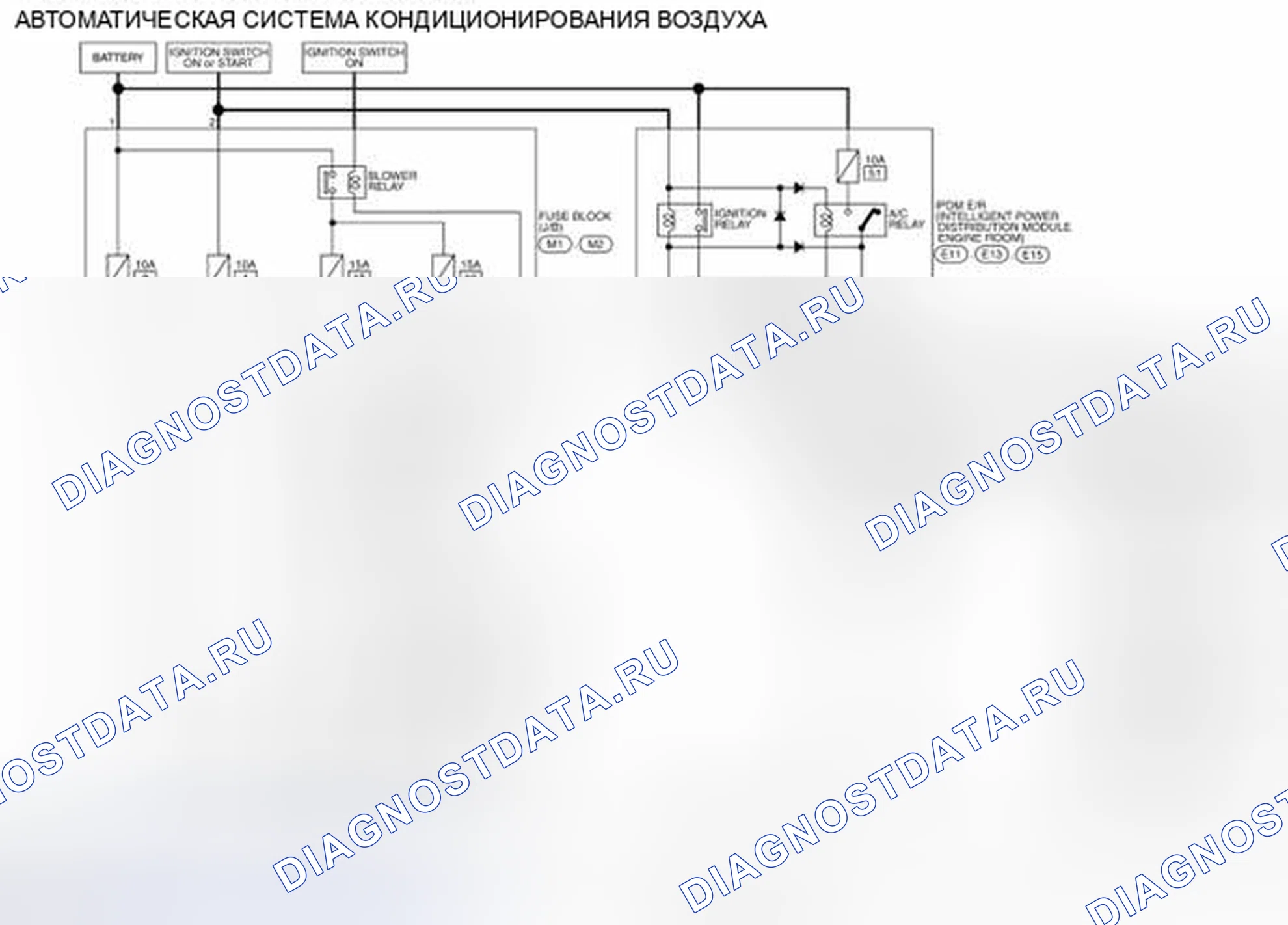 Рис. 156: электросхема - СИСТЕМА УПРАВЛЕНИЯ КОНДИЦИОНЕРОМ. Nissan Rogue I рестайлинг
