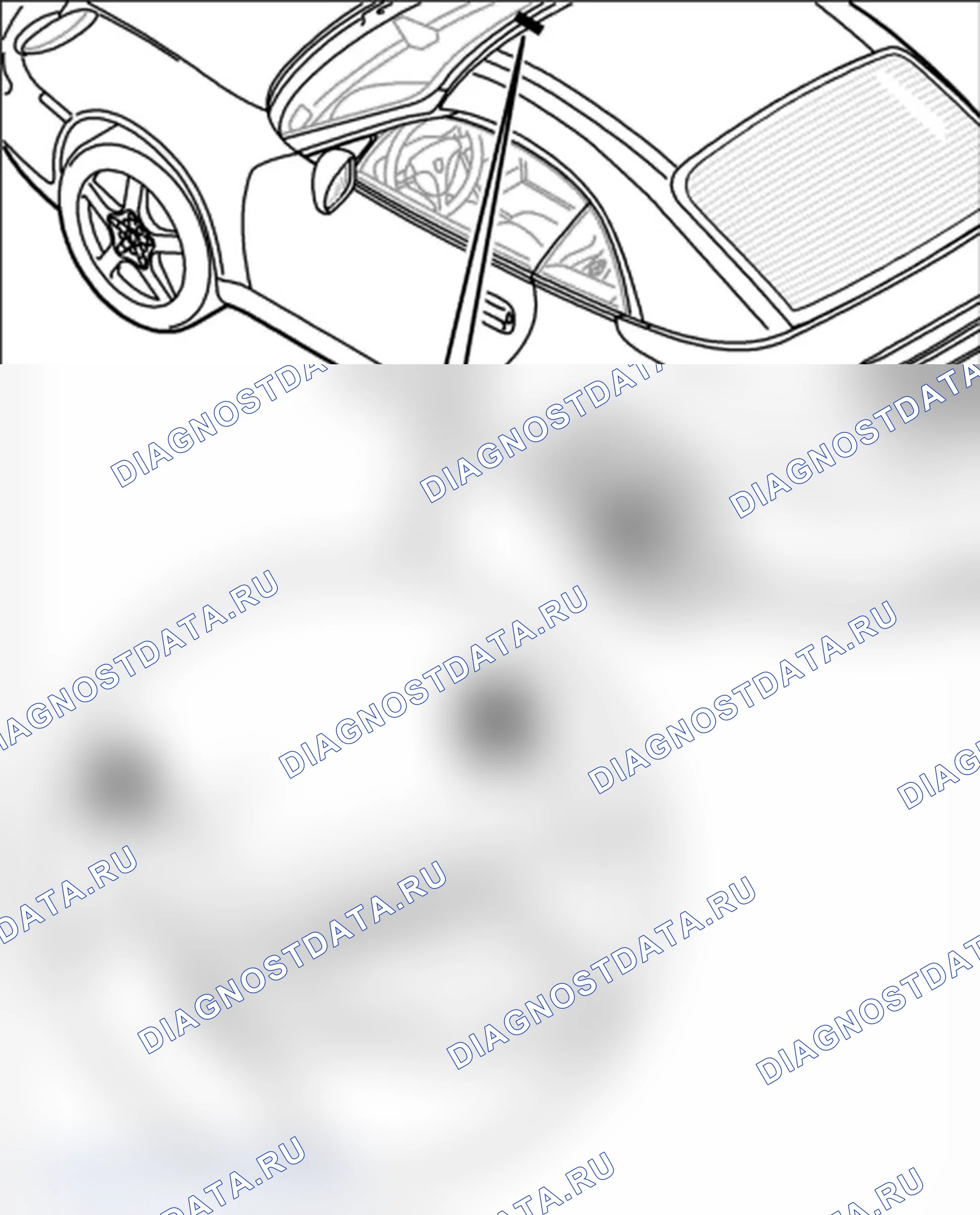 Рис. 760: Размеры зазора, жесткий верх. Porsche 911 GT3 997