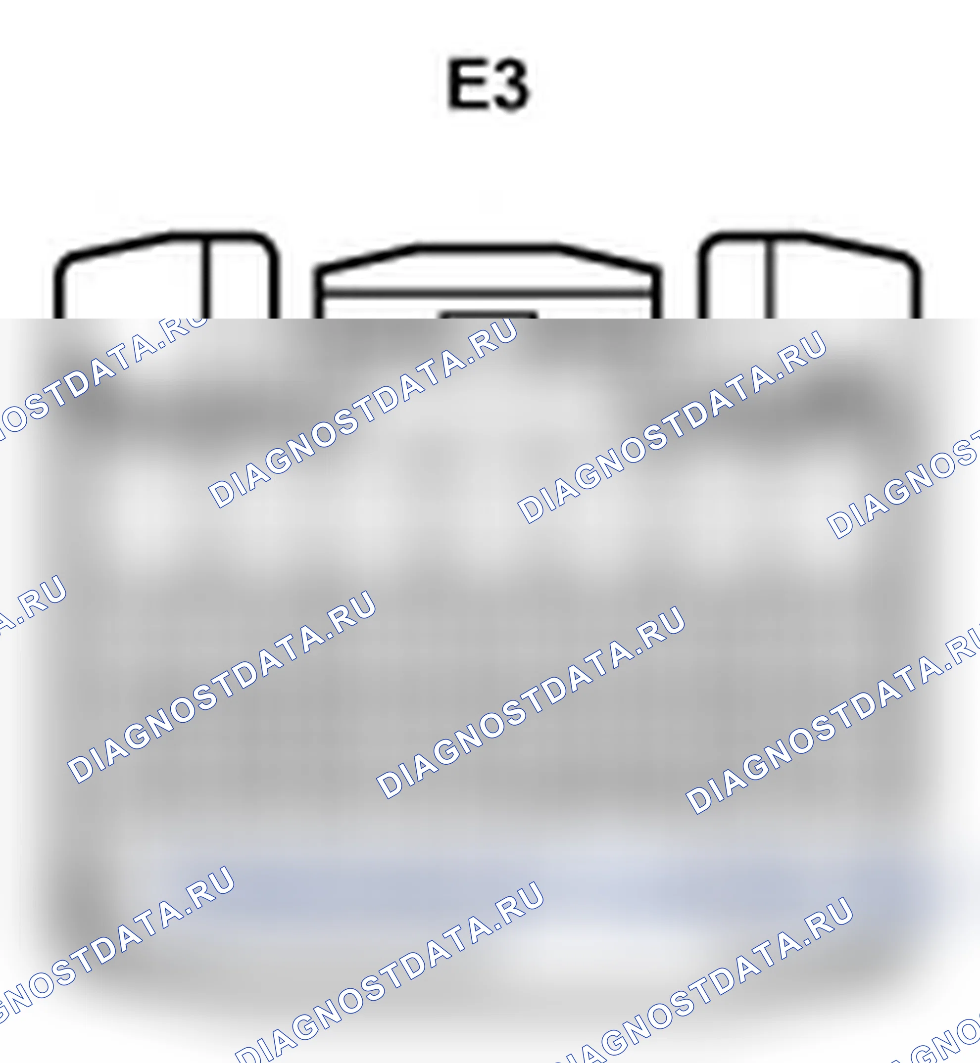 Рис. 186: Вид с торца разъема блок управления двигателем (E3). Lexus IS F I