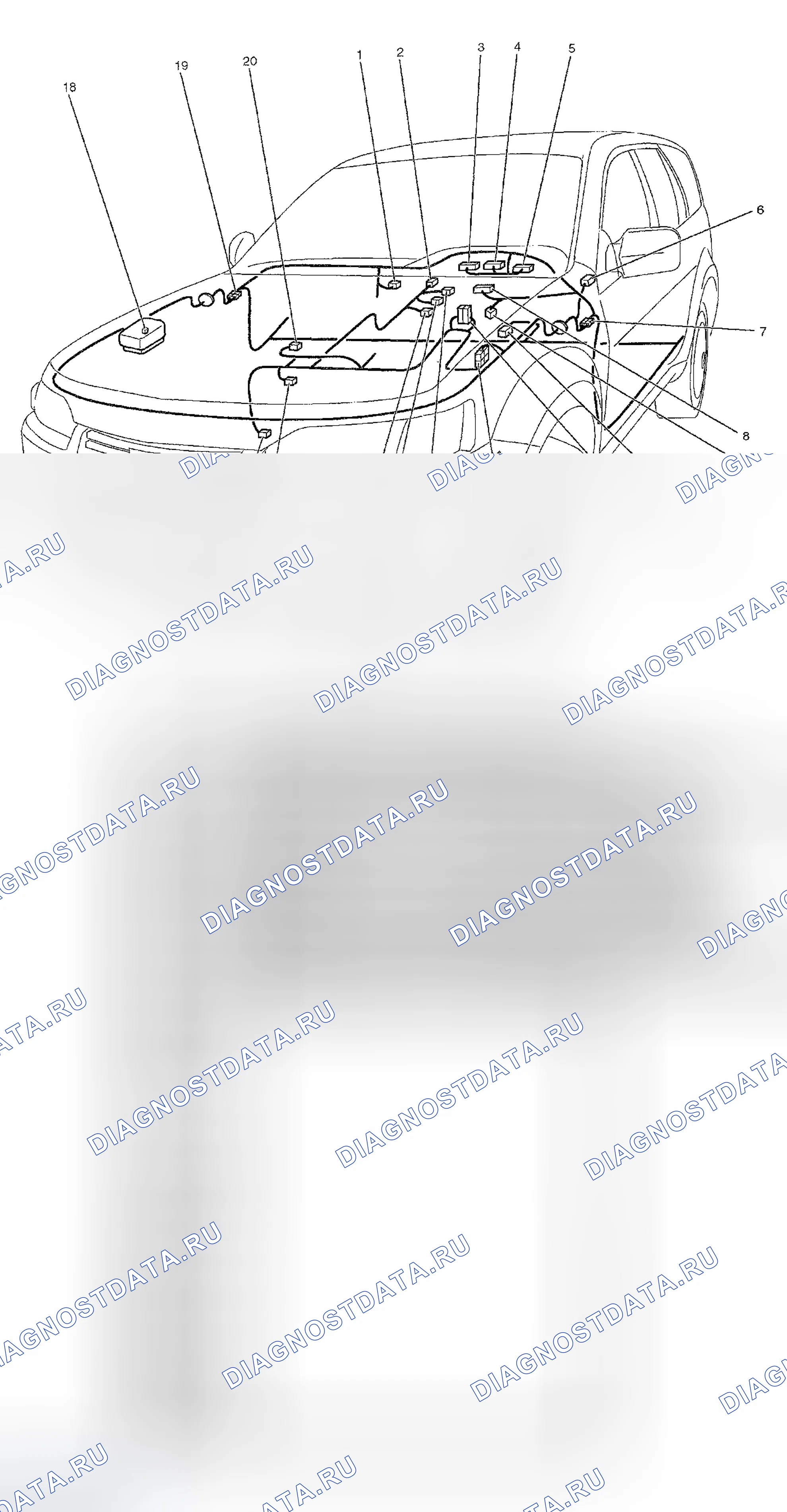 Рис. 245: РАСПОЛОЖЕНИЕ ДЕТАЛЕЙ. Isuzu Axiom I