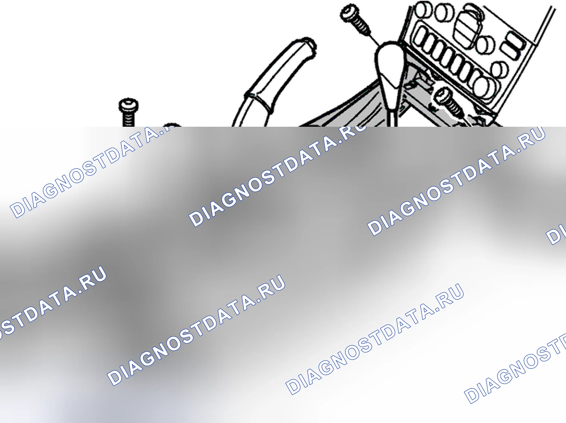 Рис. 88: Удаление центральной консоли туннеля. Volvo V70 II