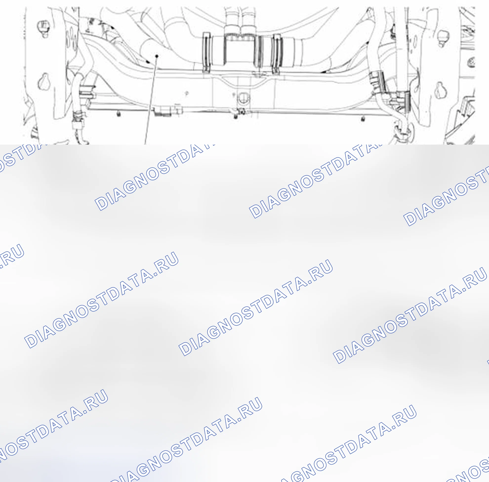 Рис. 2: Жгут проводов и нижний дефлектор воздуха. Ford Pickup F250 Super Duty II