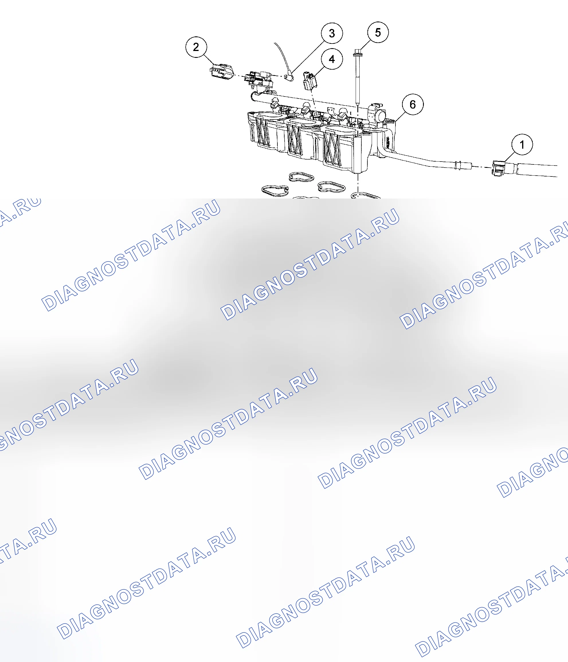 Рис. 214: Нижний впускной коллектор. Hyundai Matrix I