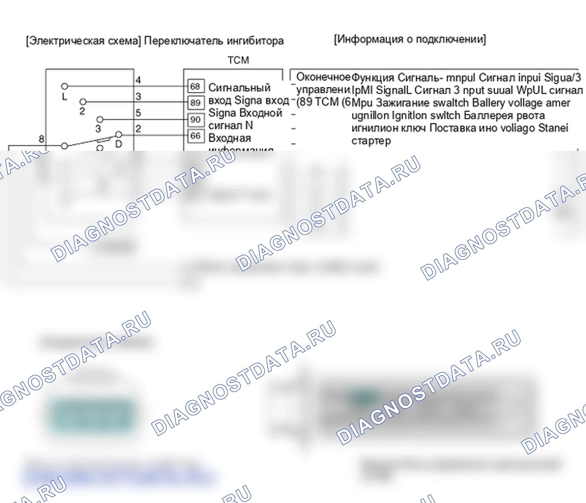 Фрагмент электросхемы: выключатель блокировки запуска. Hyundai GRAND i10/Xcent BA