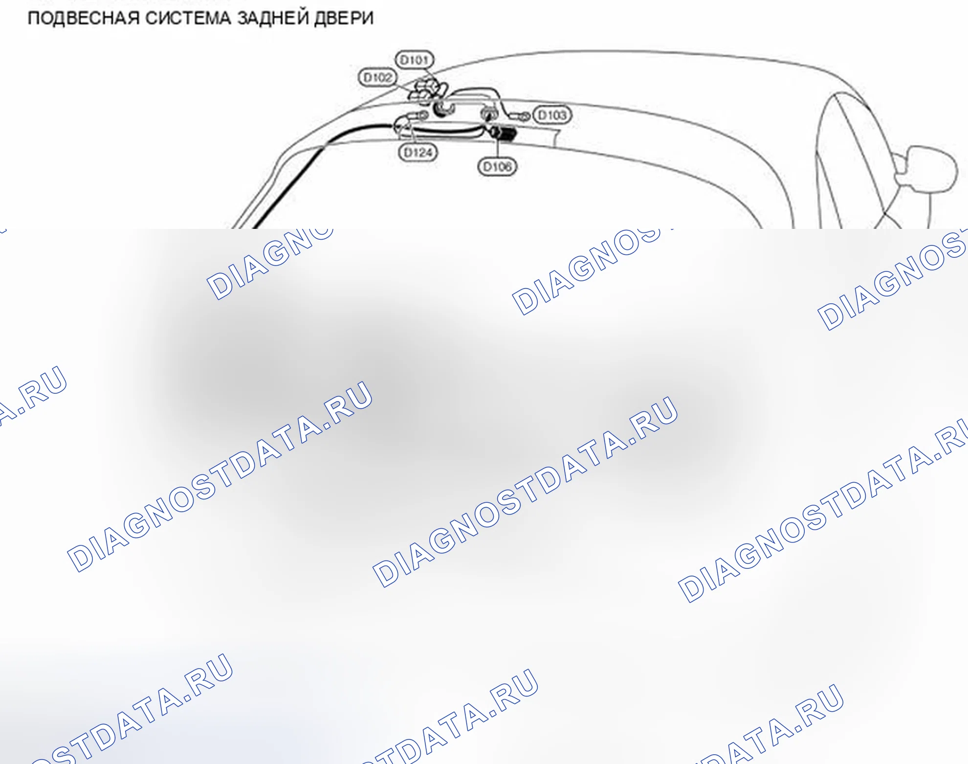 Рис. 59: ПОДВЕСНАЯ СИСТЕМА ЗАДНЕЙ ДВЕРИ. Infiniti FX35 II рестайлинг