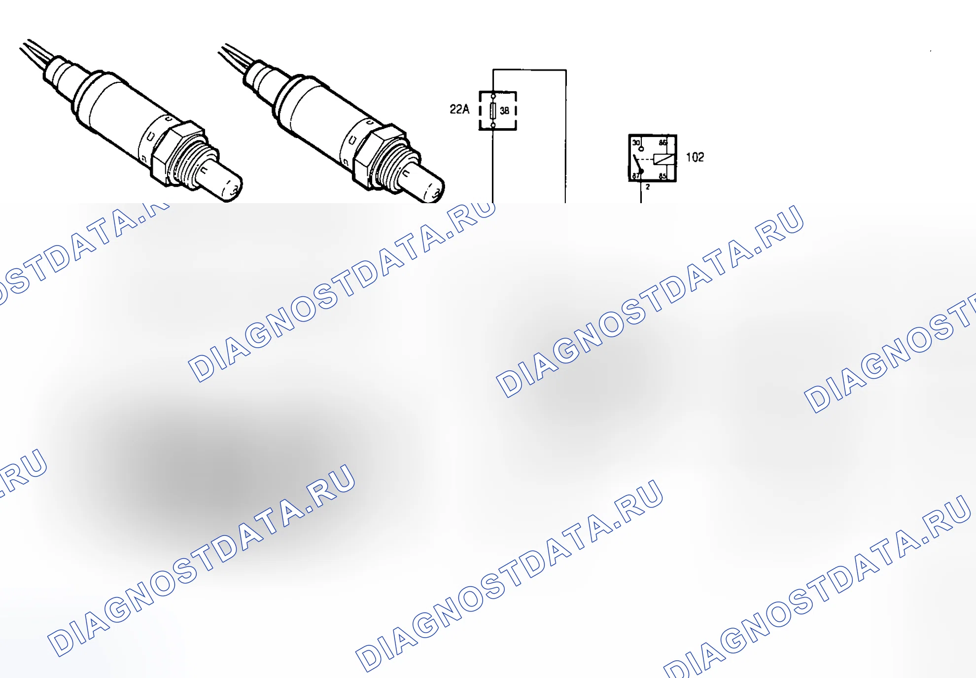 Рис. 118: Кислородные датчики 1 и 2. Kia Picanto I