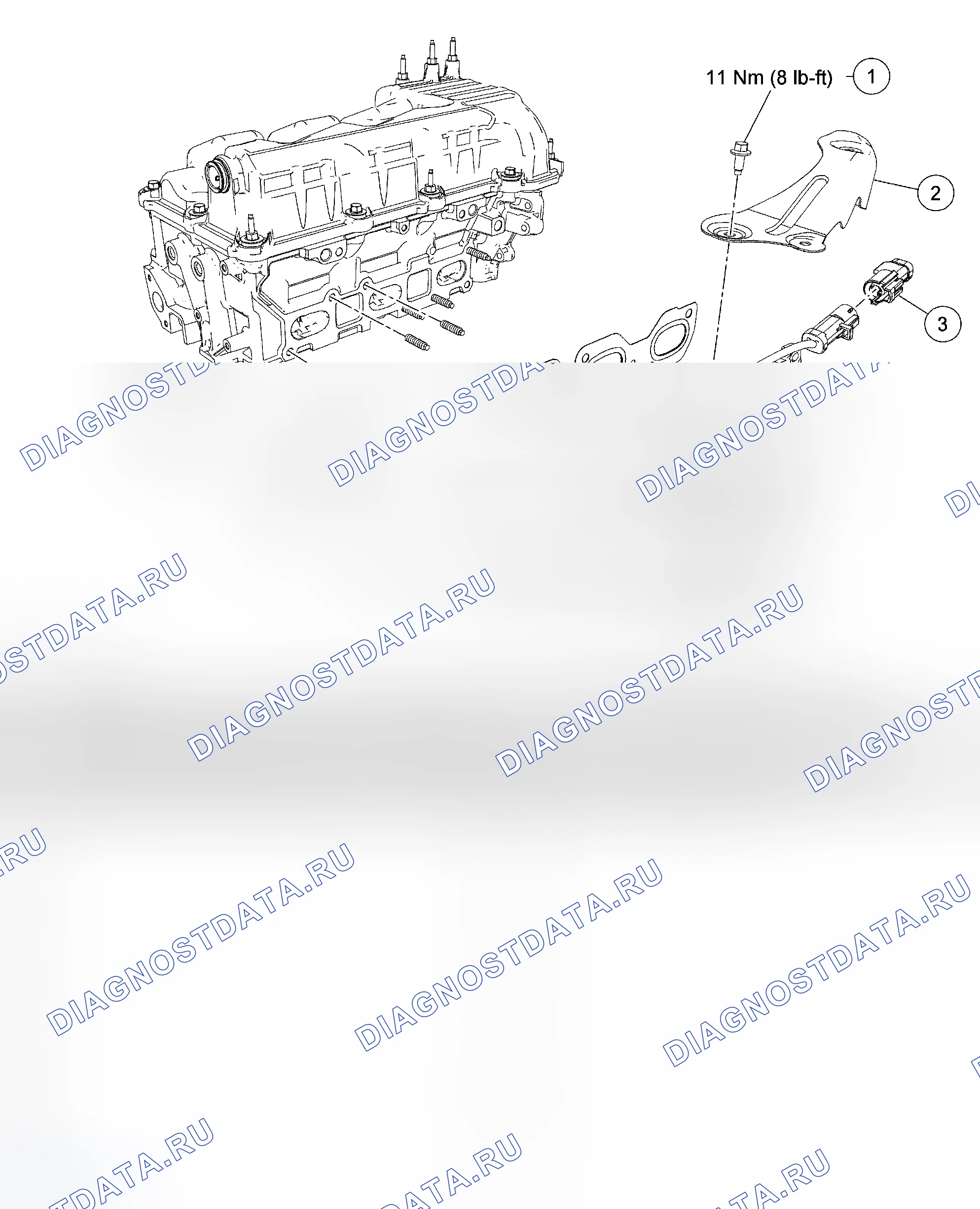 Рис. 51: Выпускной коллектор (правый). Ford Five Hundred I