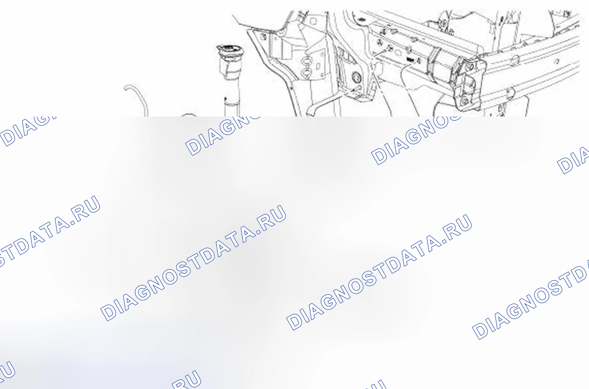 Рис. 2: Промывочный насос и резервуар. Hyundai ix55 I