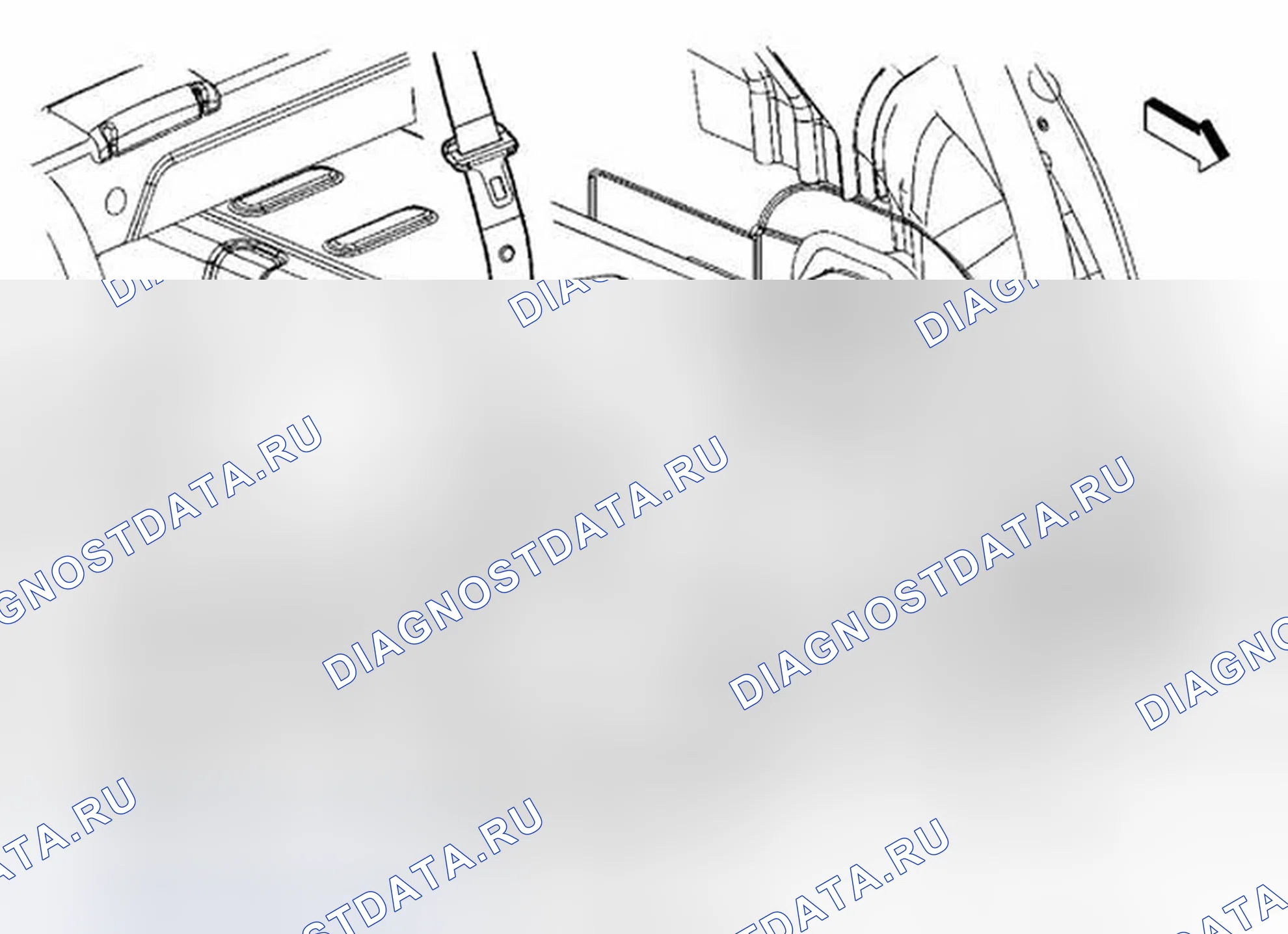 Рис. 4: Замена пряжки ремня безопасности - задняя часть. Chevrolet Cobalt I