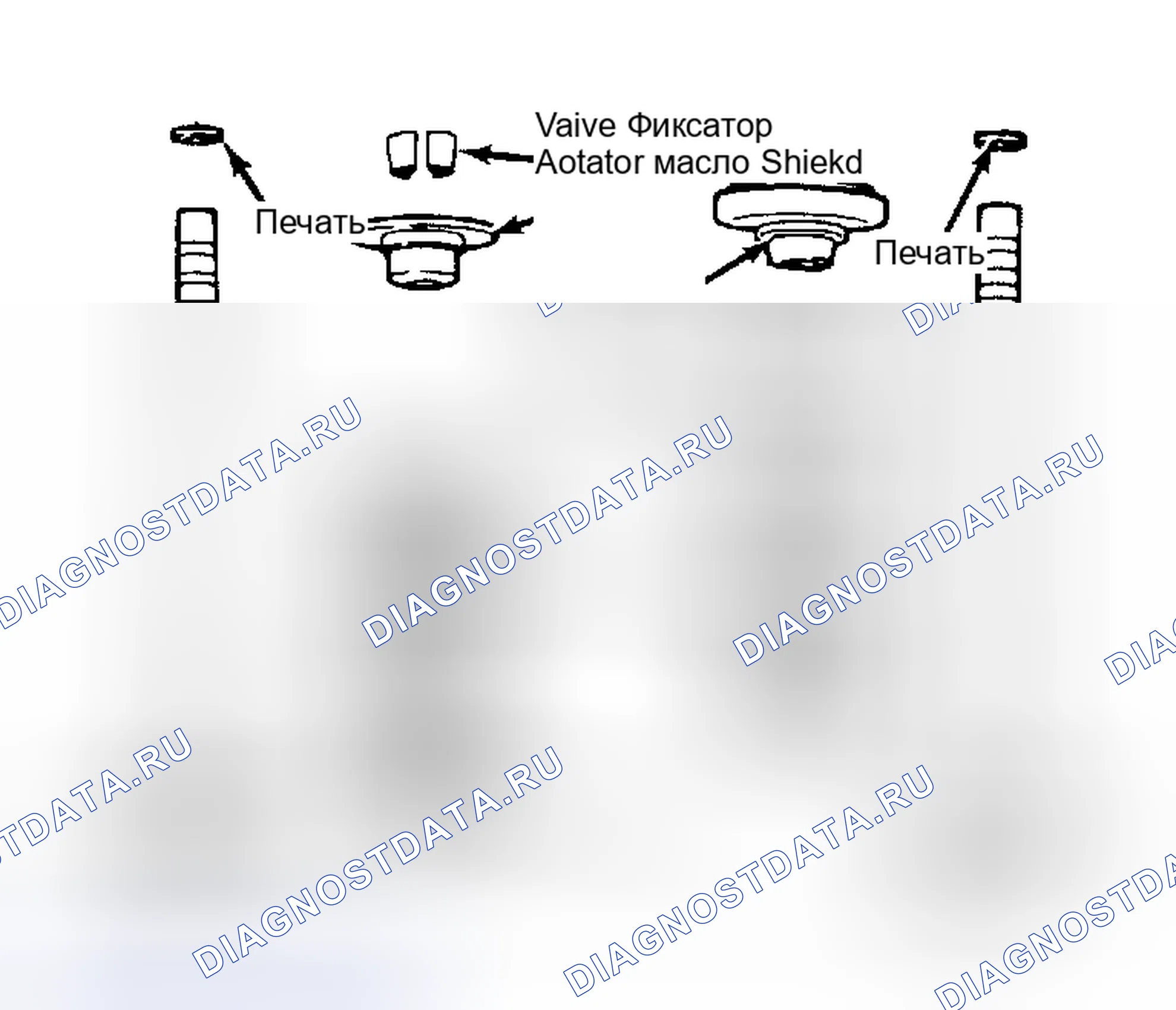 Рис. 12: Разнесенный вид клапанных узлов. Oldsmobile Omega I