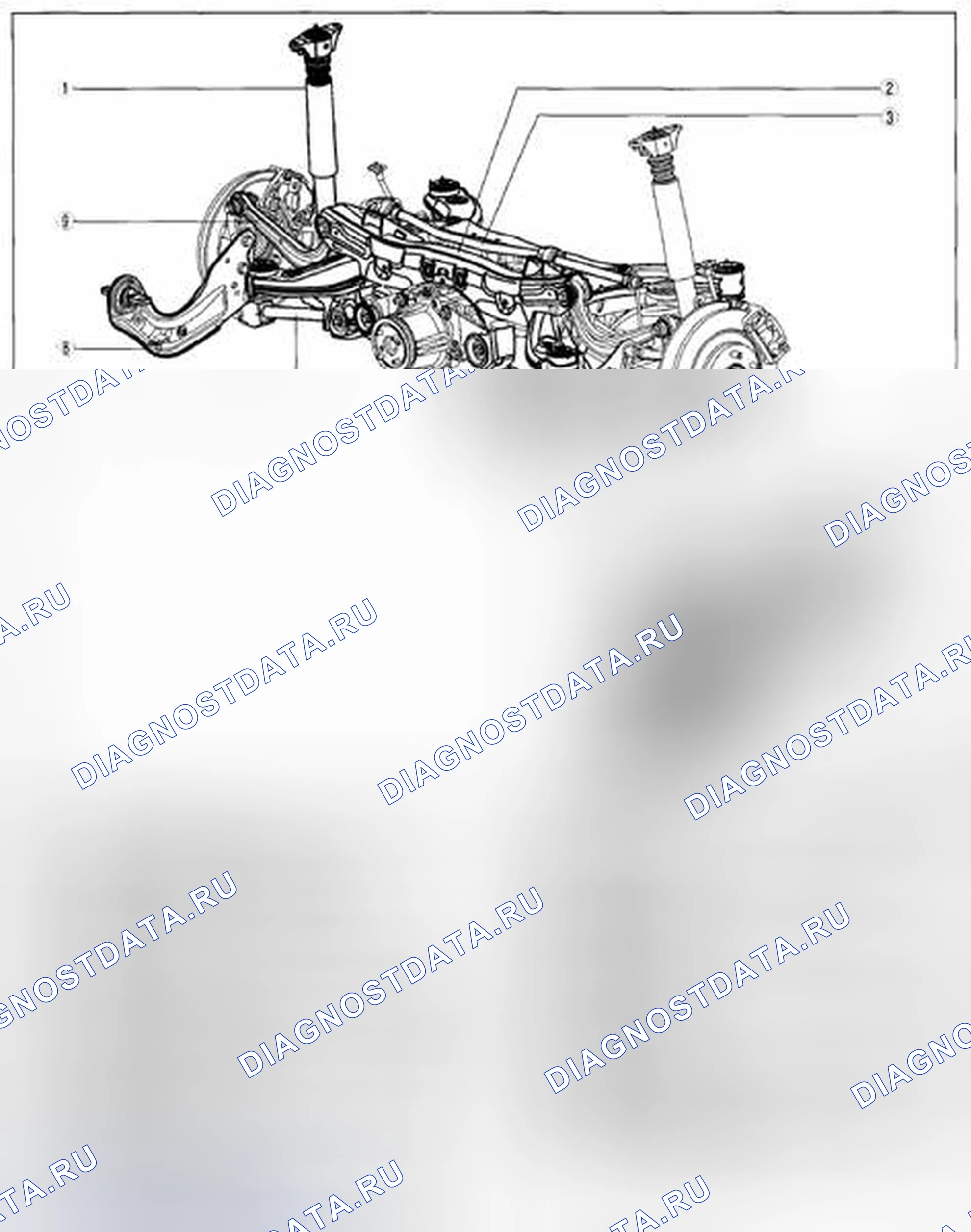 Рис. 2: Расположение компонентов задней подвески (AWD). Mazda CX-5 I