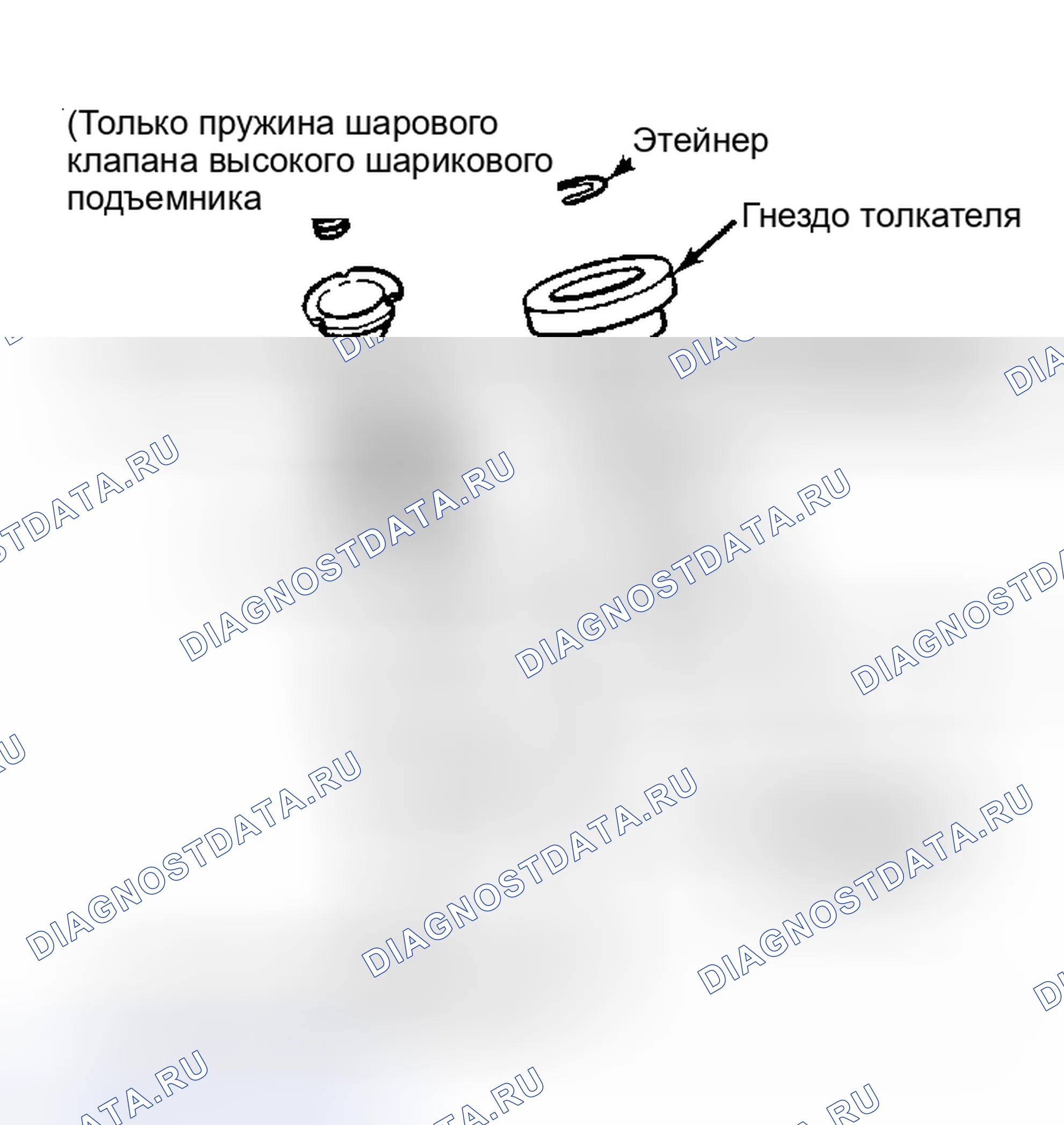 Рис. 9: Разнесенный вид гидравлического подъемника в сборе. Oldsmobile Omega I