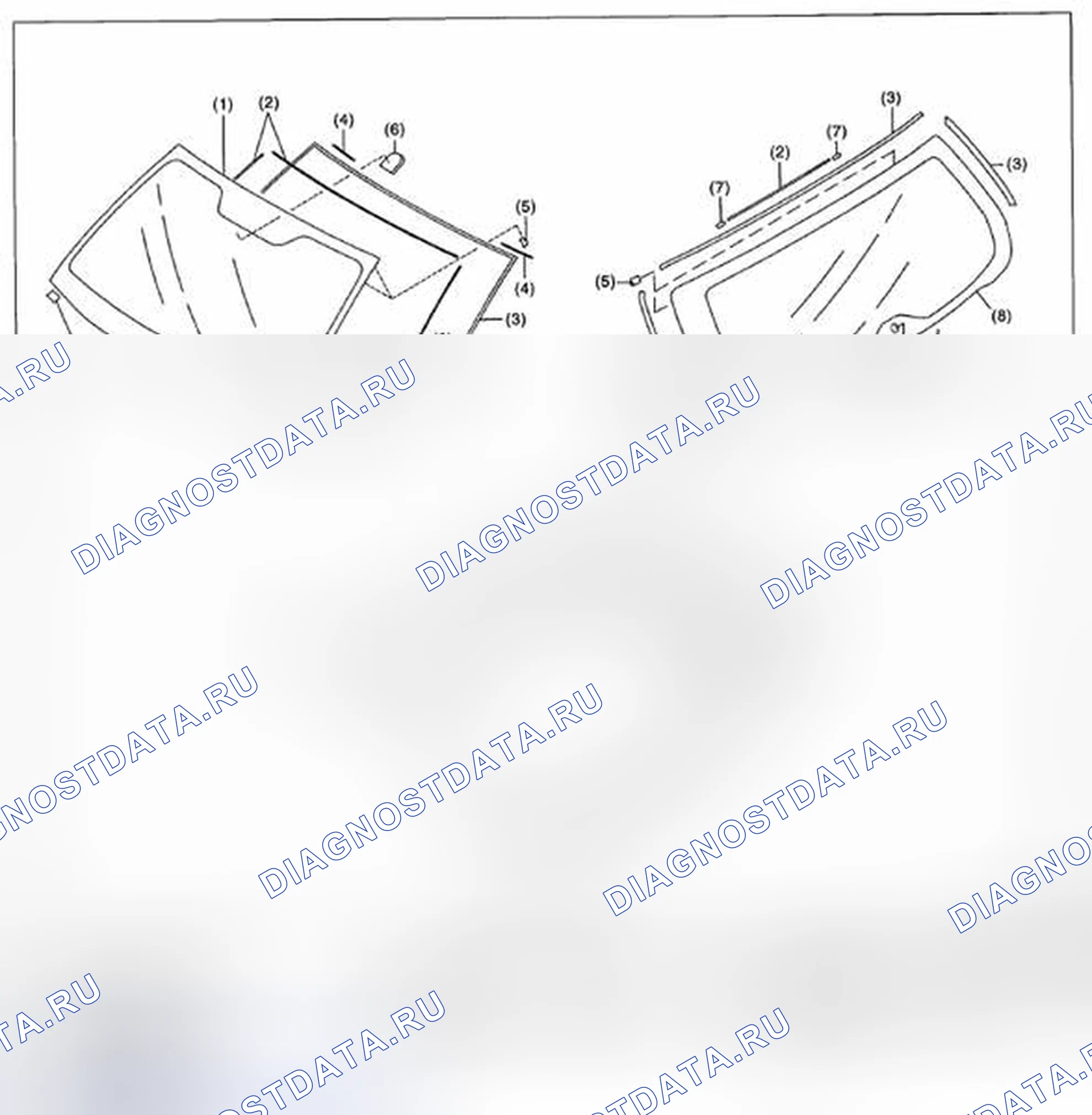 Рис. 2: ФИКСИРОВАННОЕ СТЕКЛО (МОДЕЛЬ OUTBACK). Subaru Outback BR