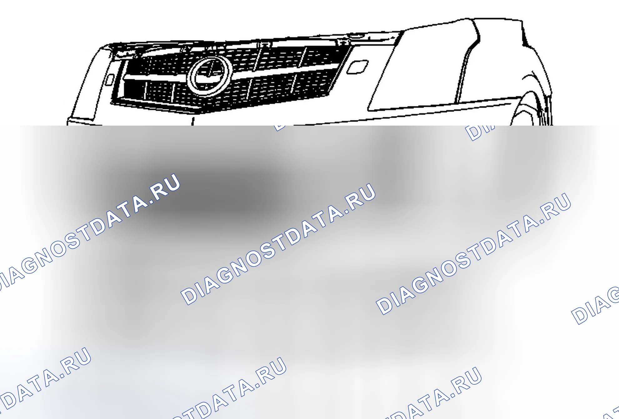 Рис. 24: Замена нижнего дефлектора воздуха радиатора. Cadillac SRX II рестайлинг