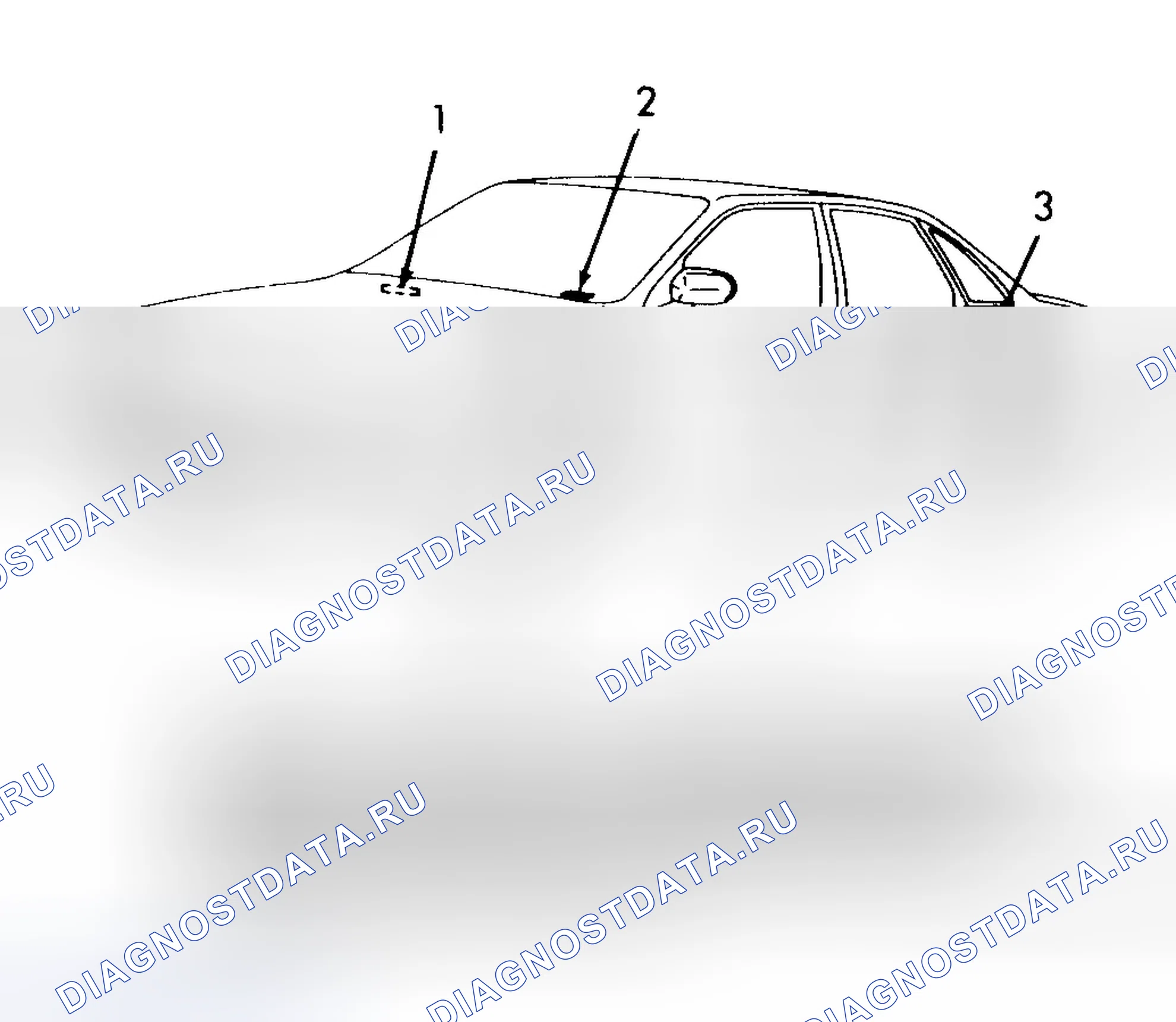 Рис. 5: РАСПОЛОЖЕНИЕ ИНФОРМАЦИОННЫХ МЕТОК. Infiniti Q45 I
