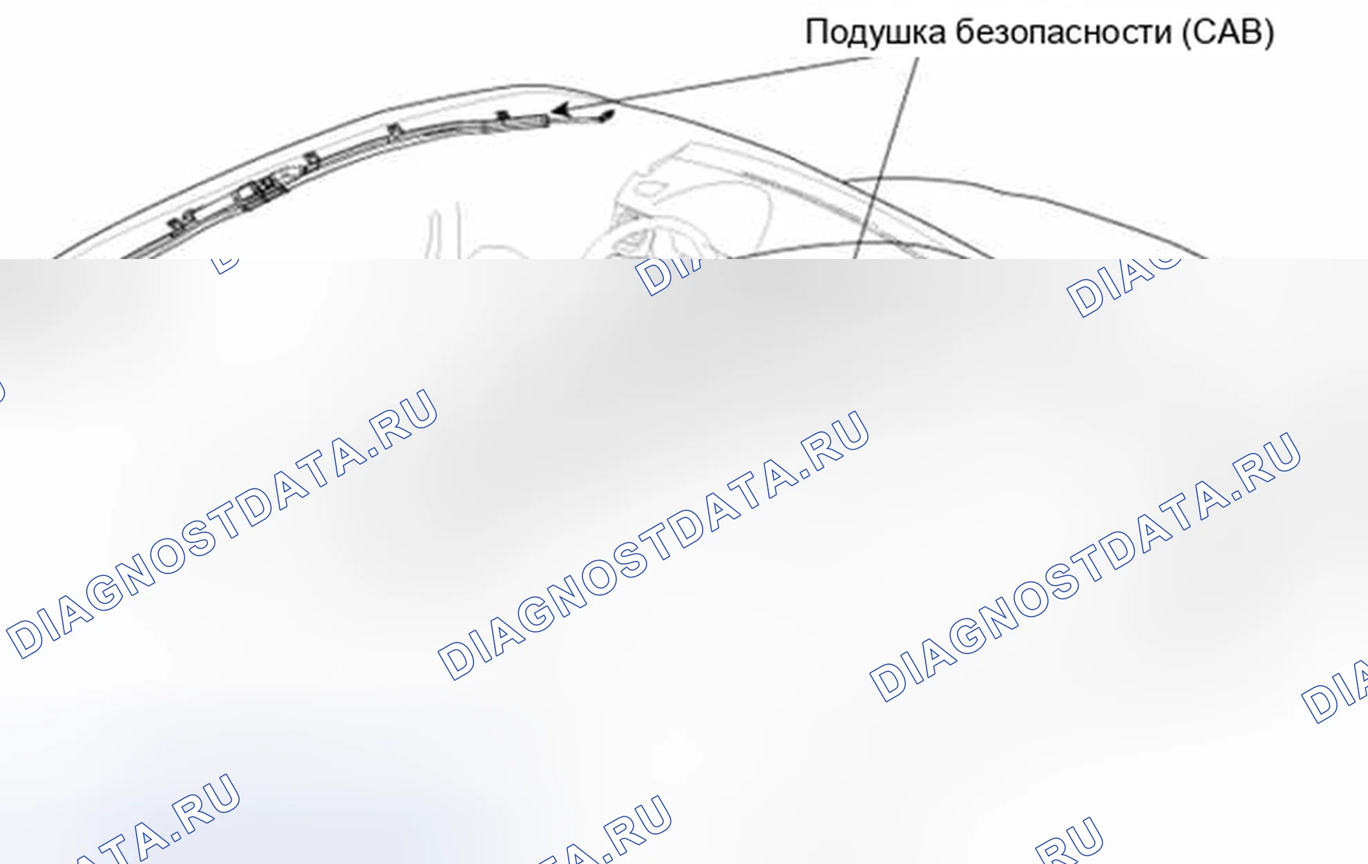 Рис. 614: Навесная подушка безопасности (CAB). Kia Optima III
