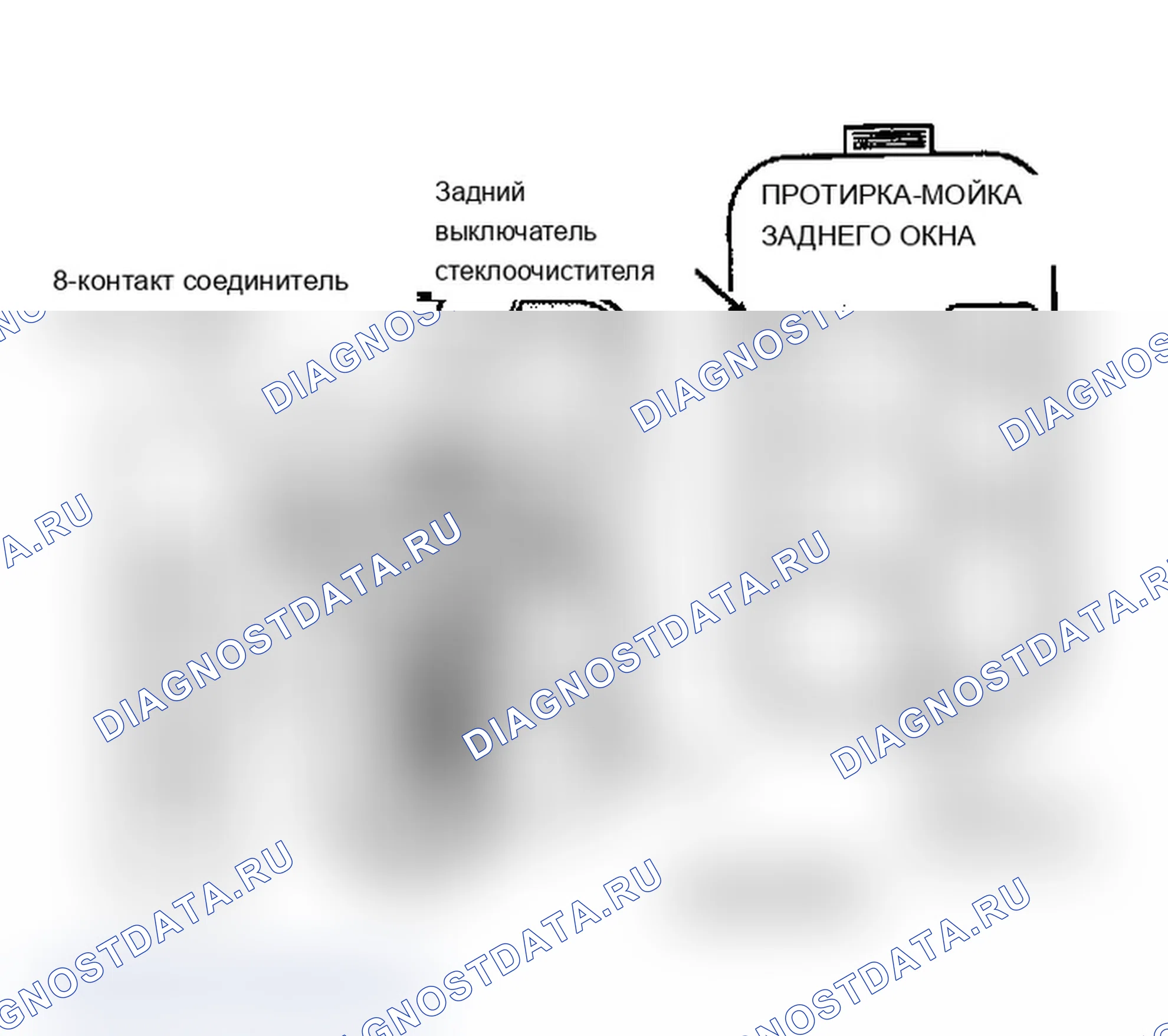 Рис. 6: Идентификация заднего переключателя стеклоочистителя/стеклоомывателя (Caravan, Town и Country, и Voyager). Dodge Grand Caravan II