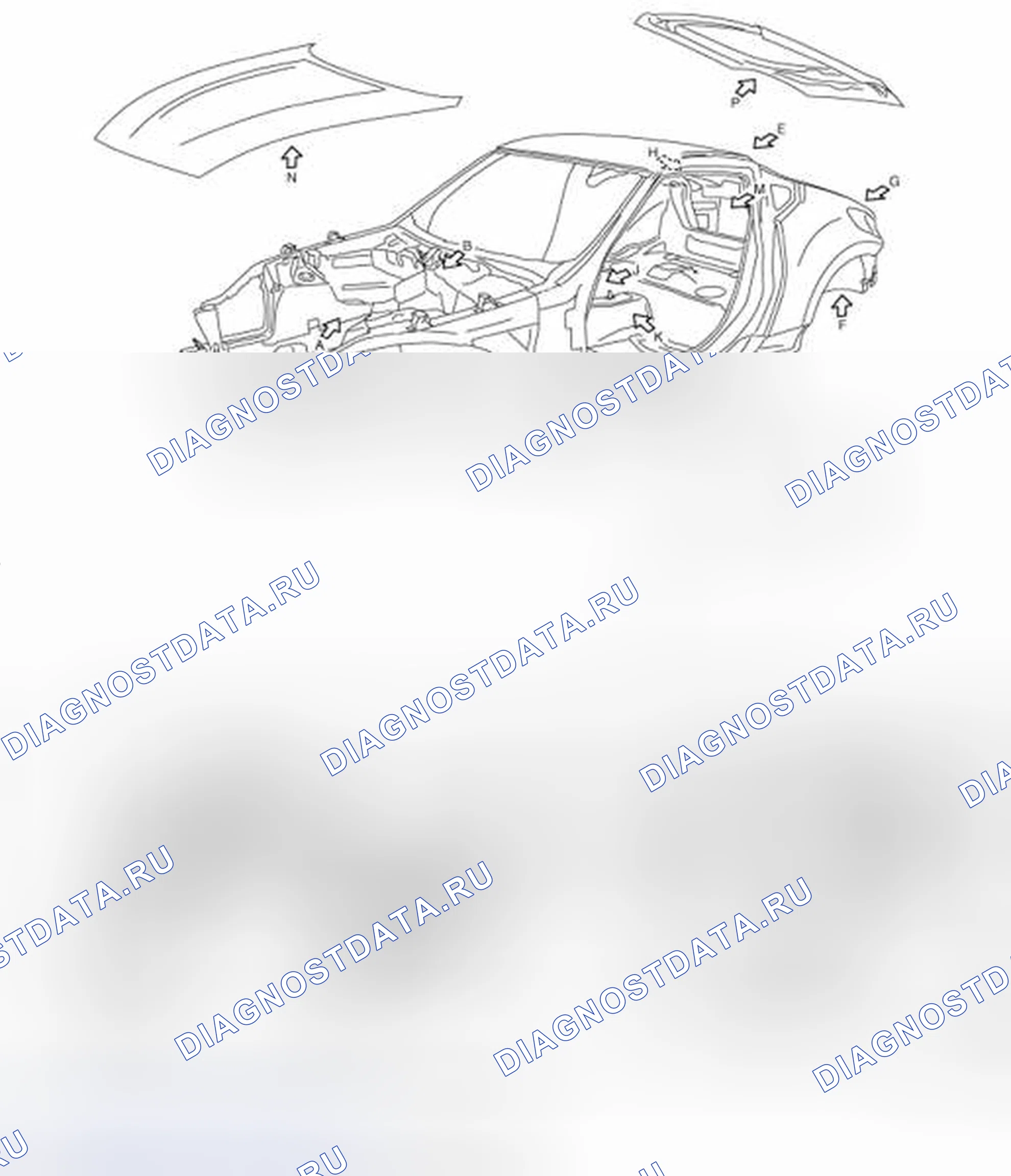 Рис. 38: Уплотнение корпуса. Nissan 370Z I рестайлинг