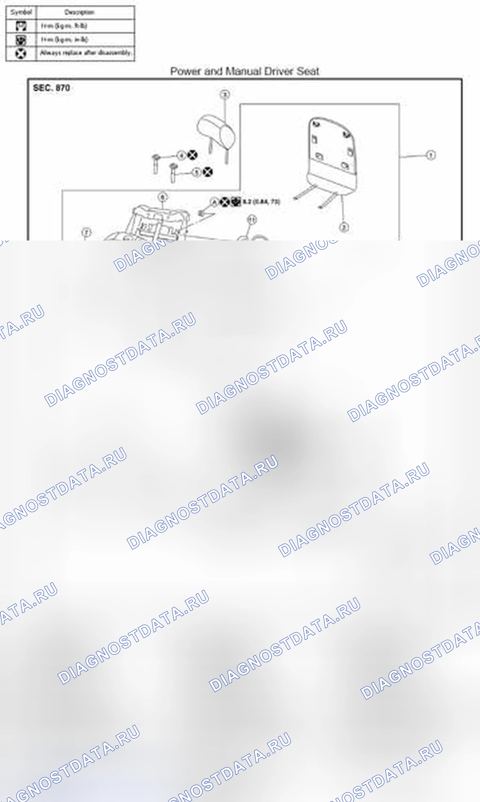 Рис. 113: СИДЕНЬЕ ВОДИТЕЛЯ. Nissan Altima L33