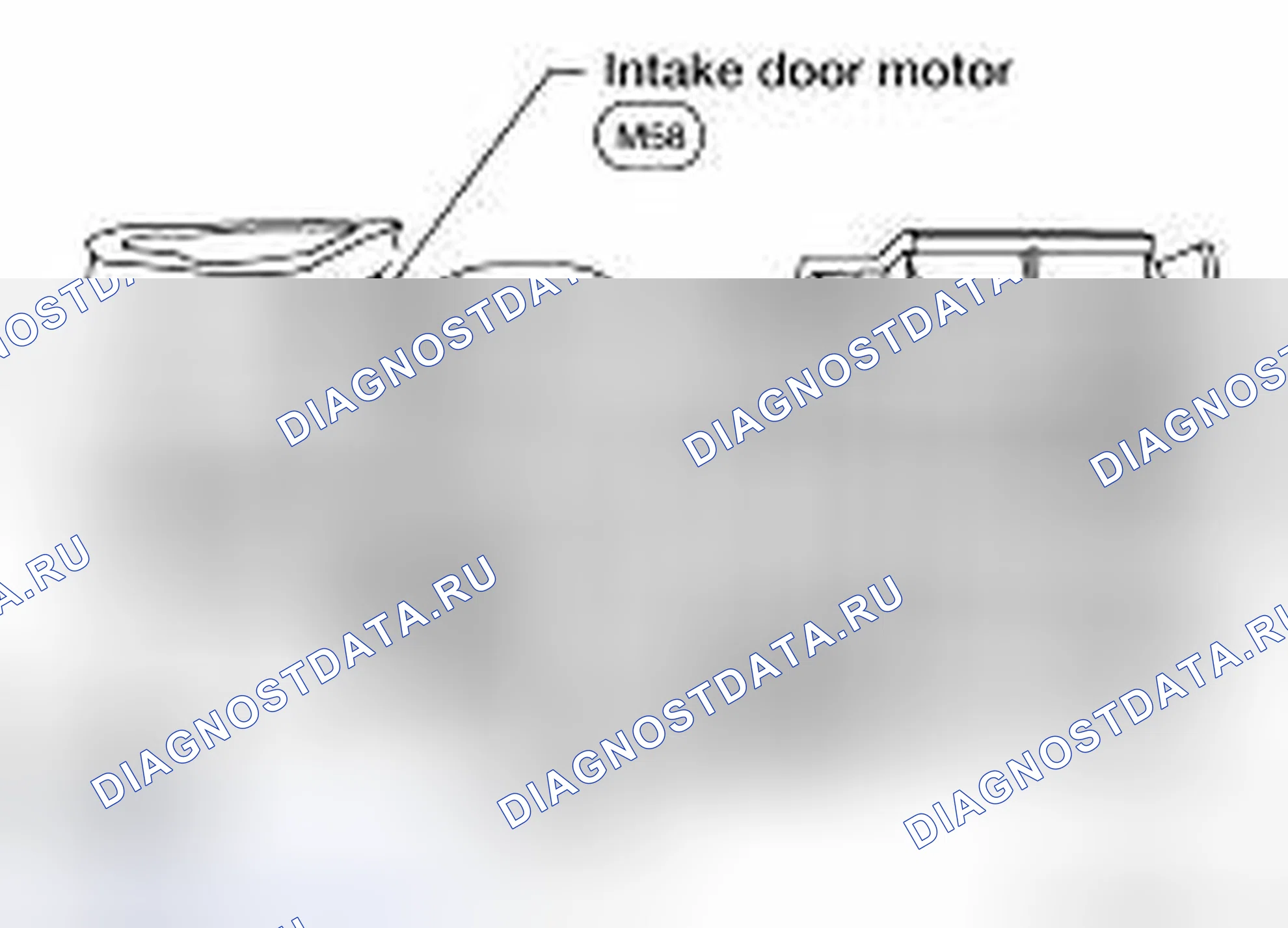 Рис. 79: Идентификация клеммы разъема двигателя впускной двери. Nissan Pathfinder III