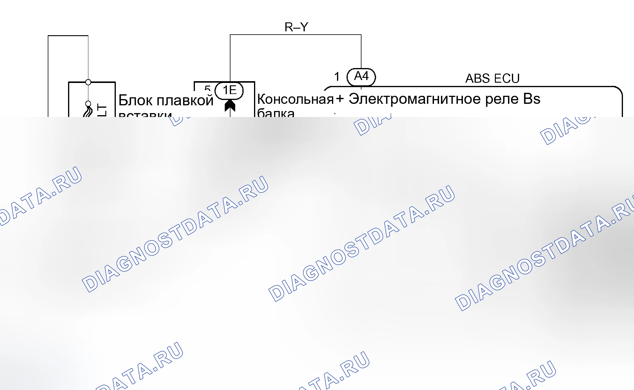 Рис. 77: Схема подключения электромагнитного реле расшифровка кода ошибки C0278 / 11, xtigx1 / 12 ABS C0279. Toyota RAV4 II