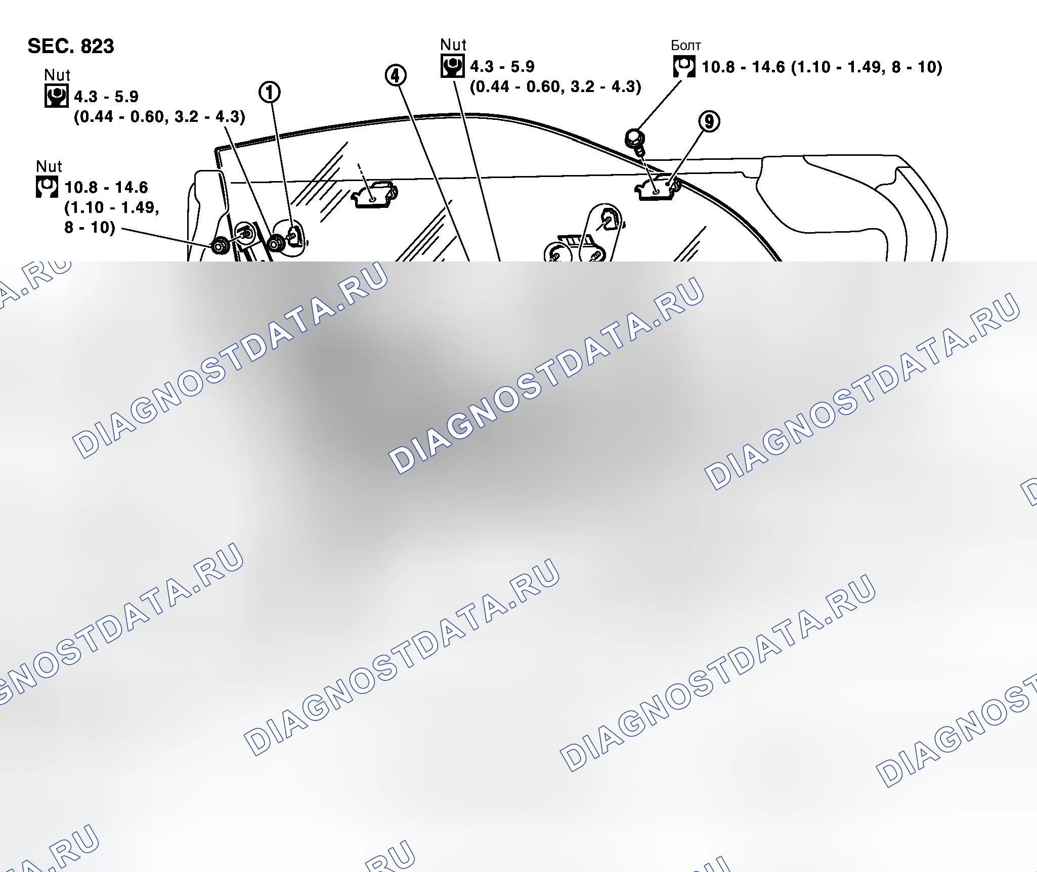Рис. 82: Демонтаж и монтаж. Infiniti M45 II