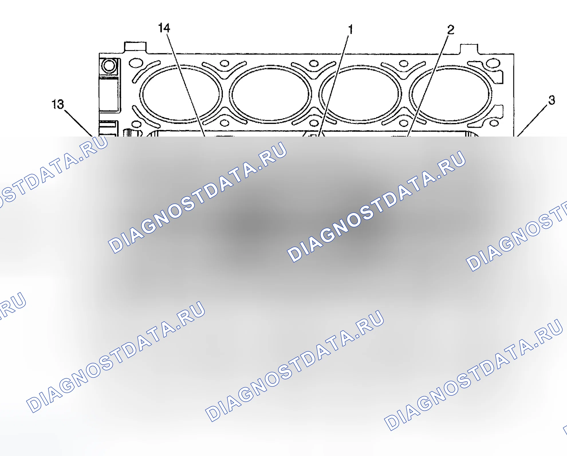 Рис. 56: Блок двигателя - вид сверху. Chevrolet Suburban K2500 GMT800