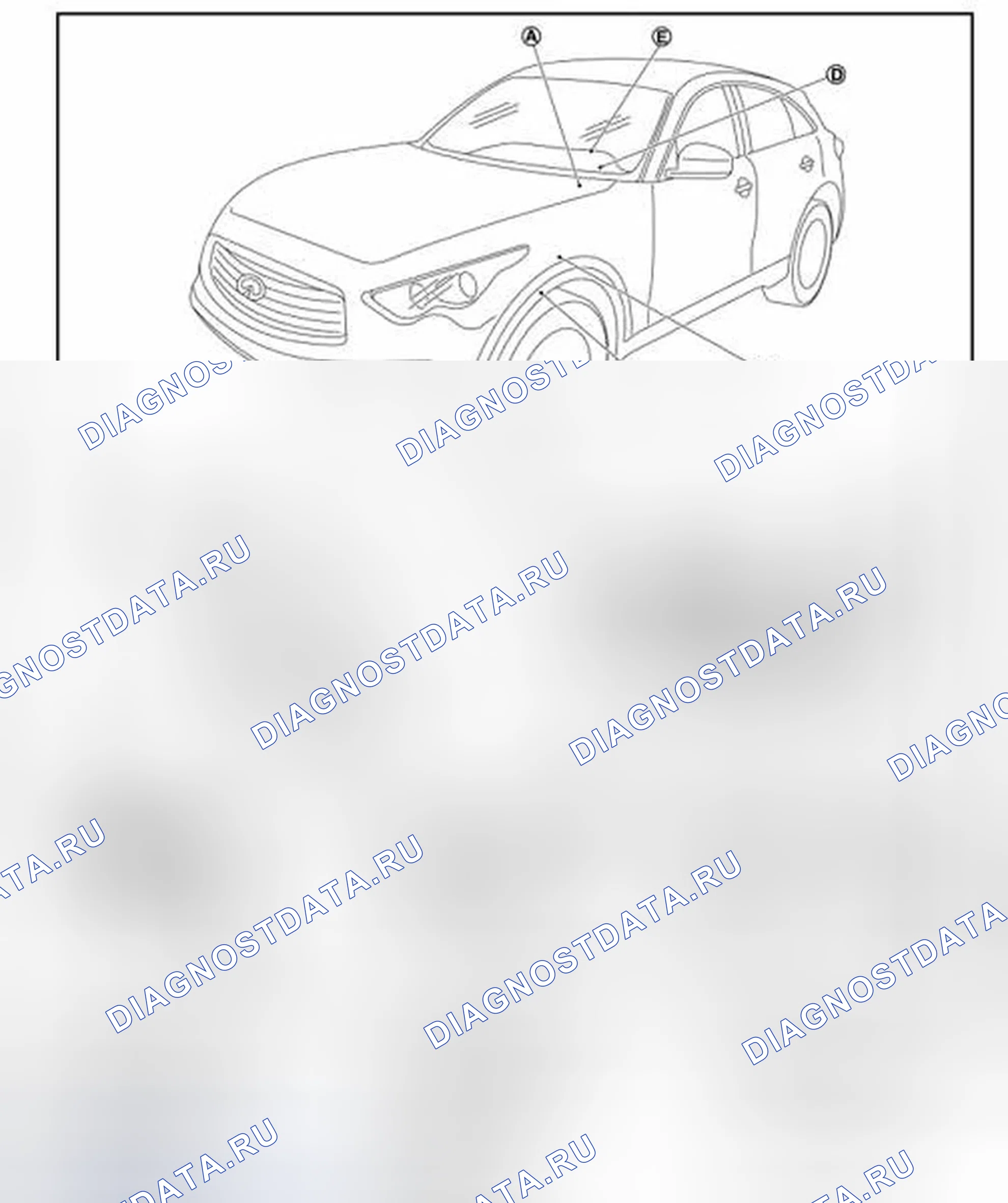 Рис. 11: ASC (ADAPTIVE Переключение управление): РАСПОЛОЖЕНИЕ КОМПОНЕНТОВ. Infiniti FX50 II рестайлинг