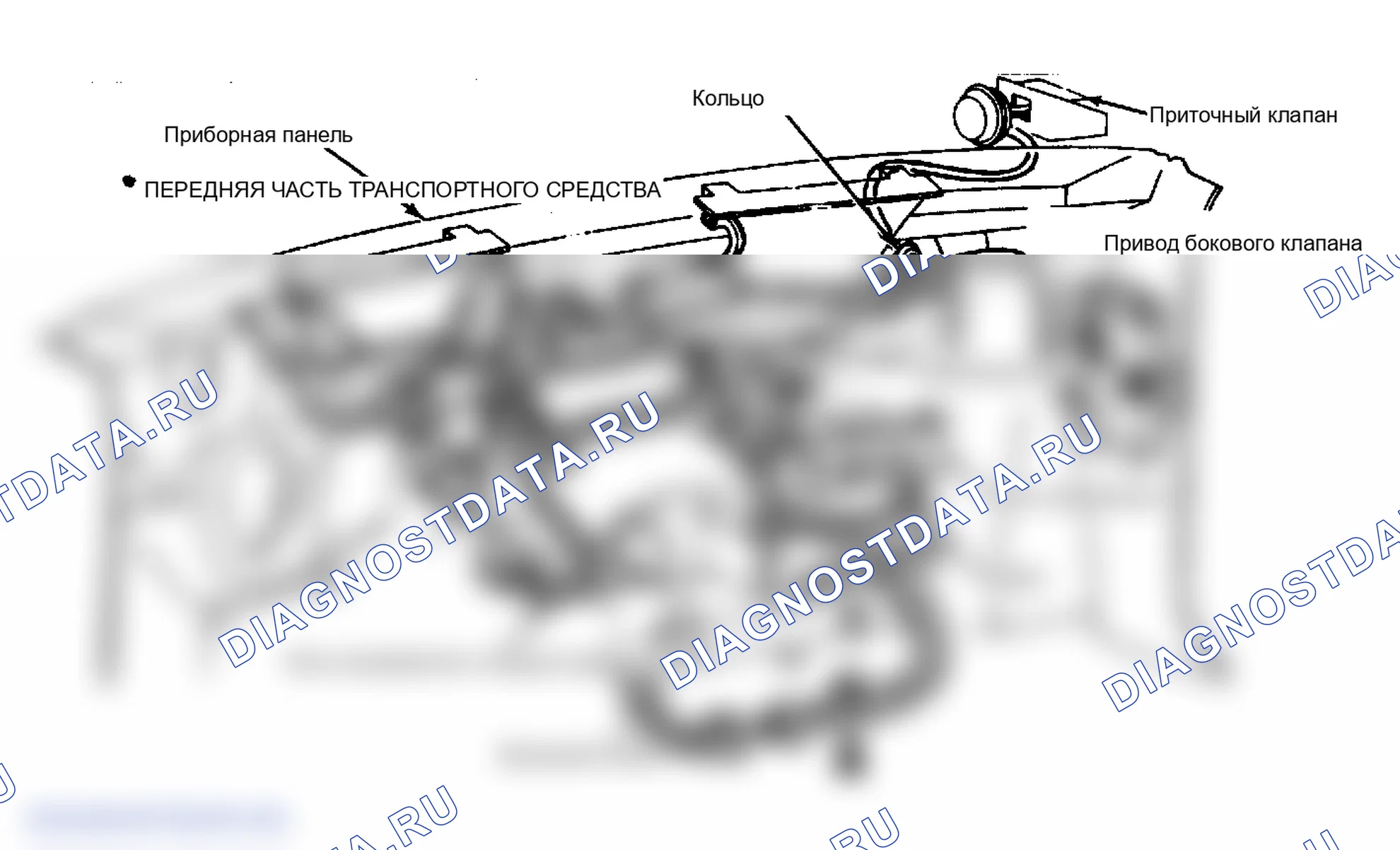 Рис. 8: СХЕМА ВАКУУМНЫХ ШЛАНГОВ. GMC Cab & Chassis R2500 