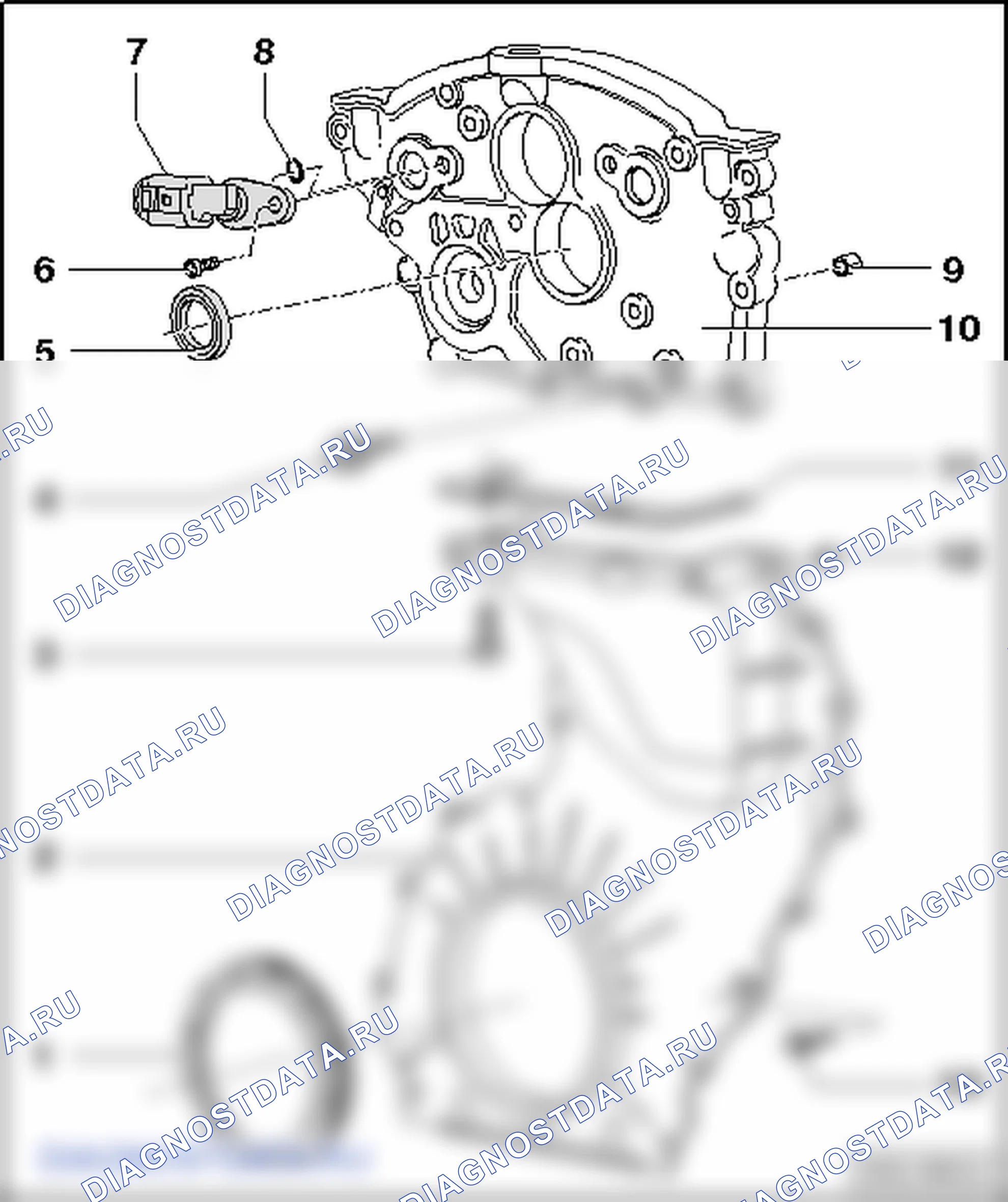 Уплотнительные прокладки фланца и маховик (3,6/191 кВт FSI). Skoda Superb Ii