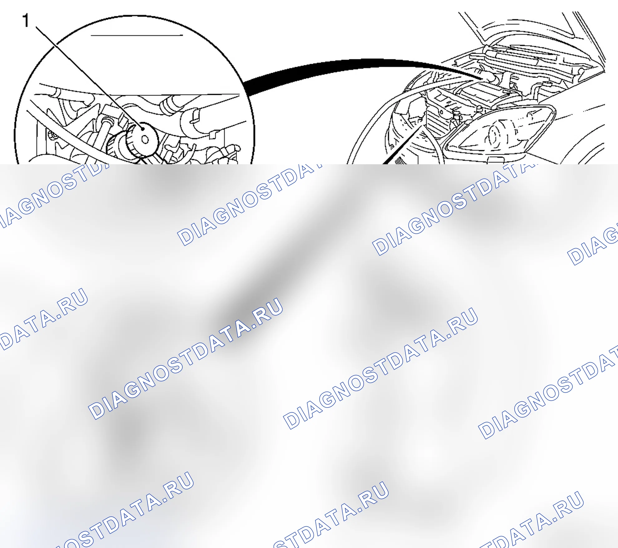 Расположение сервисных штуцеров. Opel Zafira B