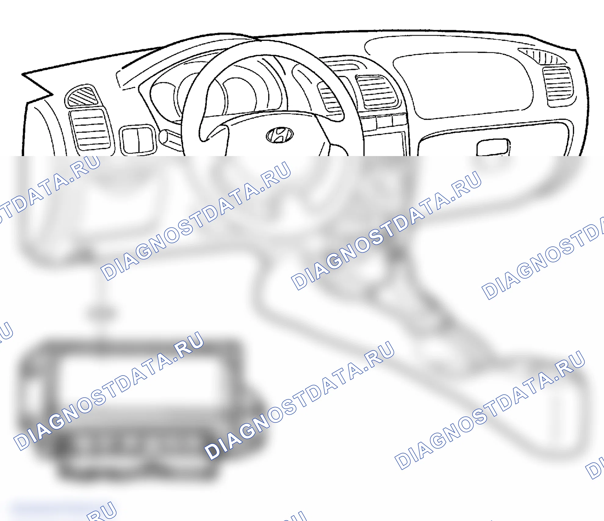 Рис. 90: РАСПОЛОЖЕНИЕ МОДУЛЯ УПРАВЛЕНИЯ ДВИГАТЕЛЕМ. Hyundai Accent II рестайлинг