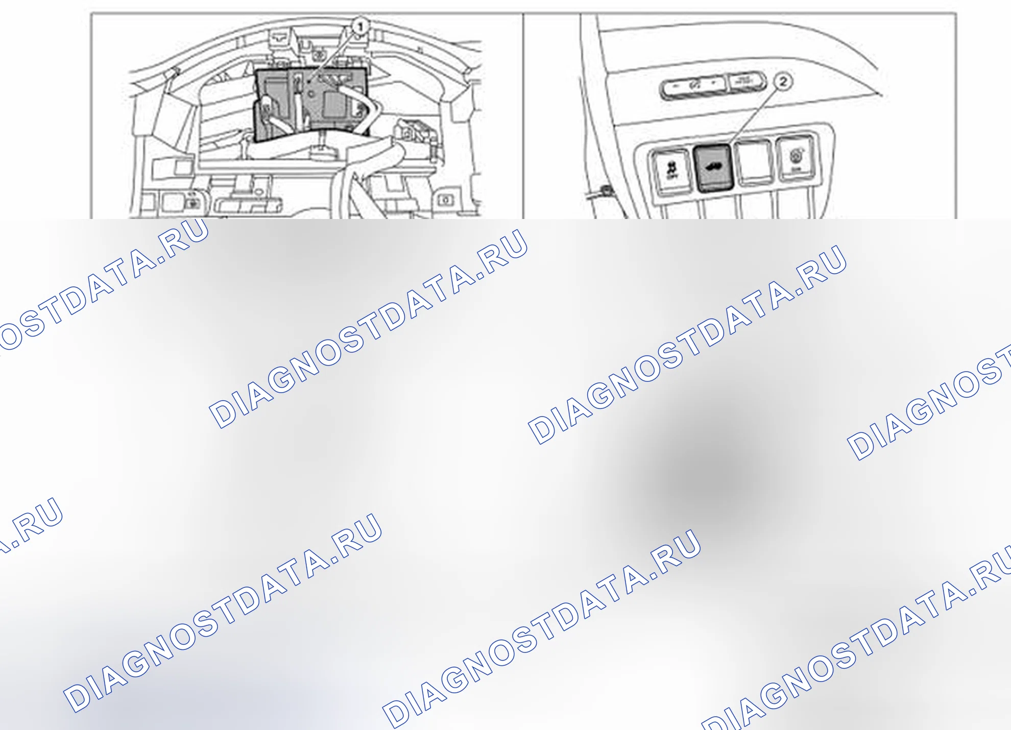 Рис. 9: СИСТЕМА ОТКРЫВАНИЯ КРЫШКИ БАГАЖНИКА: расположение компонентов. Nissan Altima L33