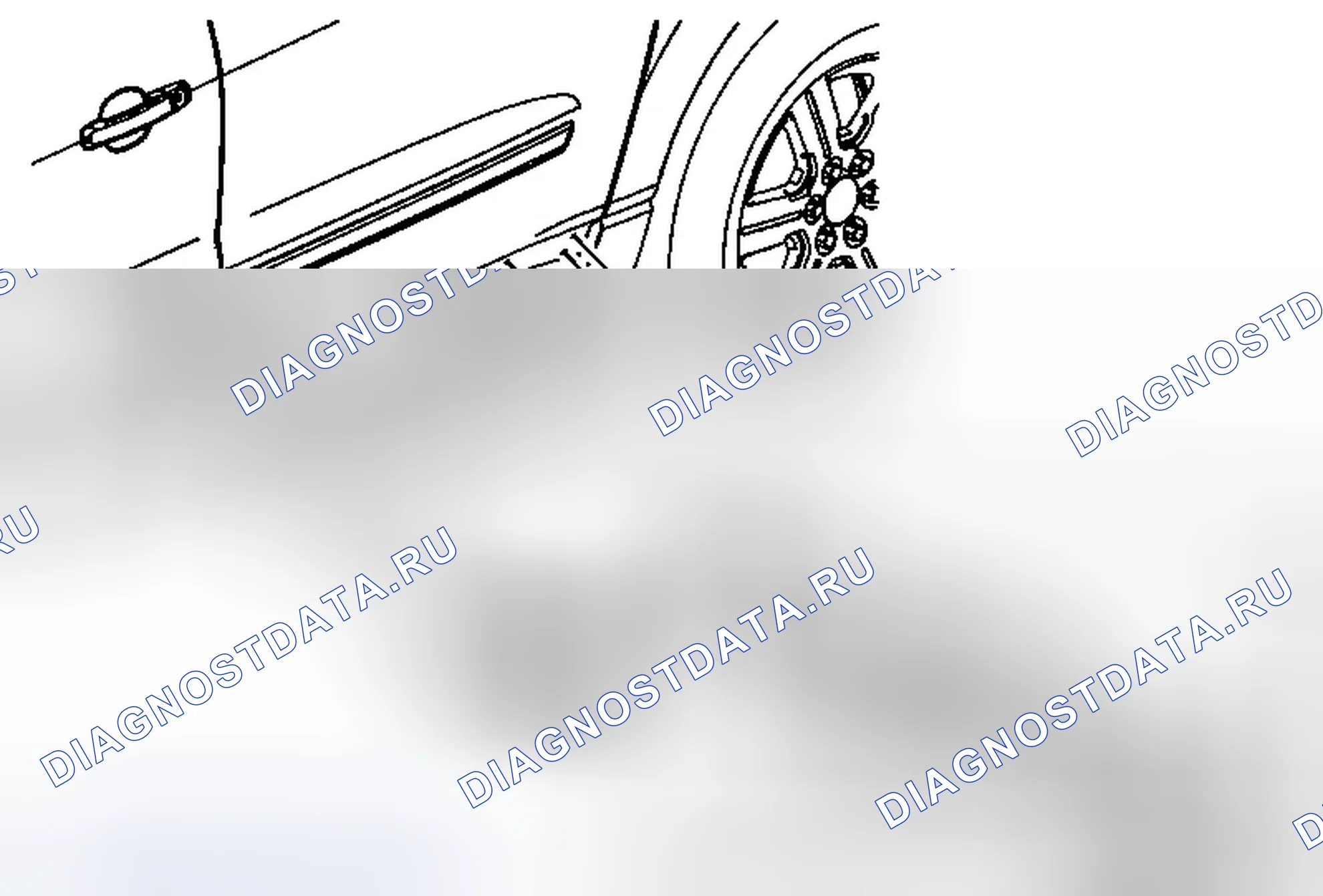 Рис. 56: Замена нижней формовки задней боковой двери (Acadia / Traverse). GMC Acadia I рестайлинг