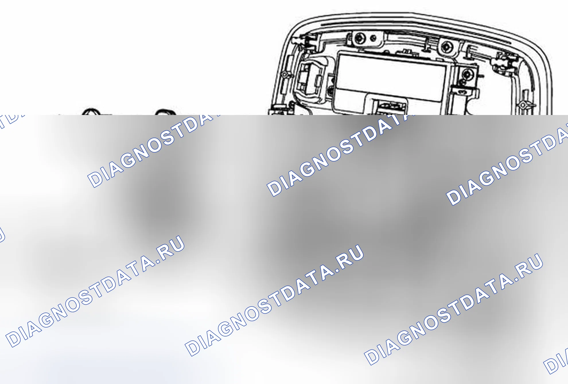 Рис. 7: Центр чтения и замена лампы вежливости. Cadillac ATS I