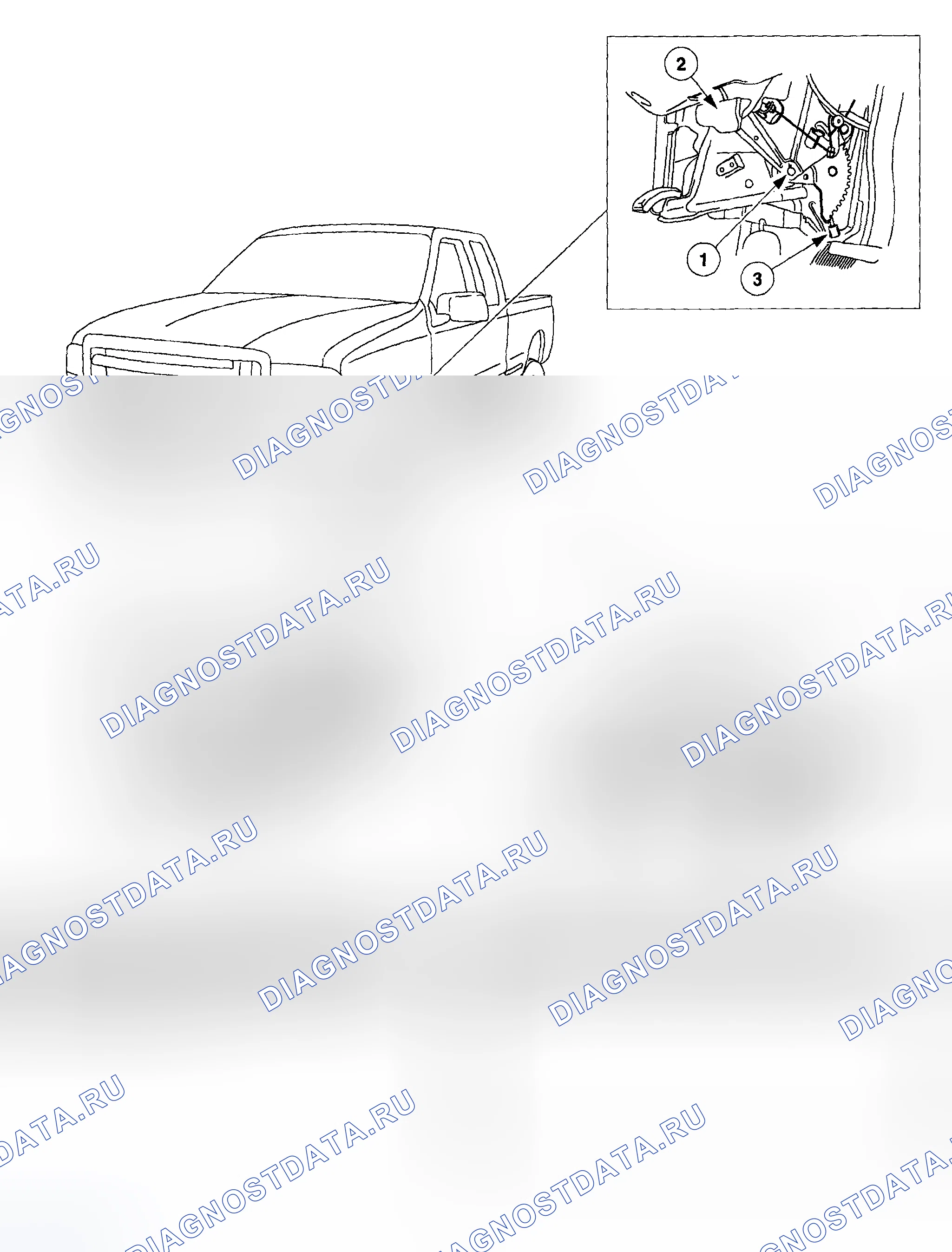 Рис. 40: Компоненты привода системы стояночного тормоза. Ford Pickup F250 Super Duty I