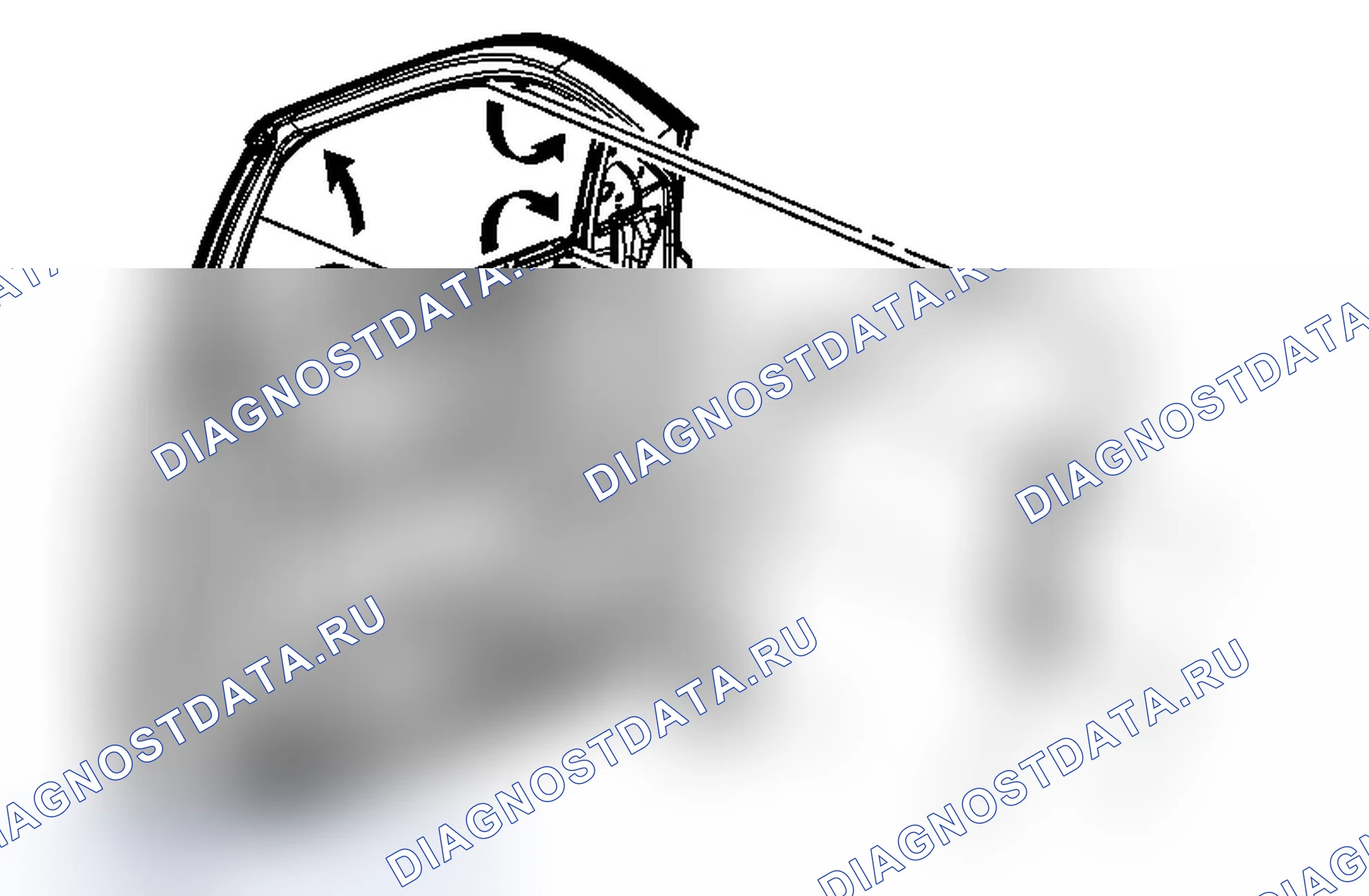 Рис. 39: Замена погодной полосы в окне передней двери. Chevrolet Silverado 2500 HD 