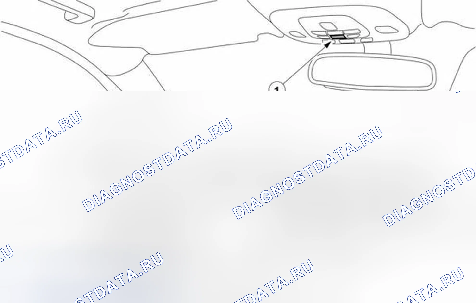 Рис. 13: Расположение компонента управления, активируемого голосом. Jaguar X-type I рестайлинг