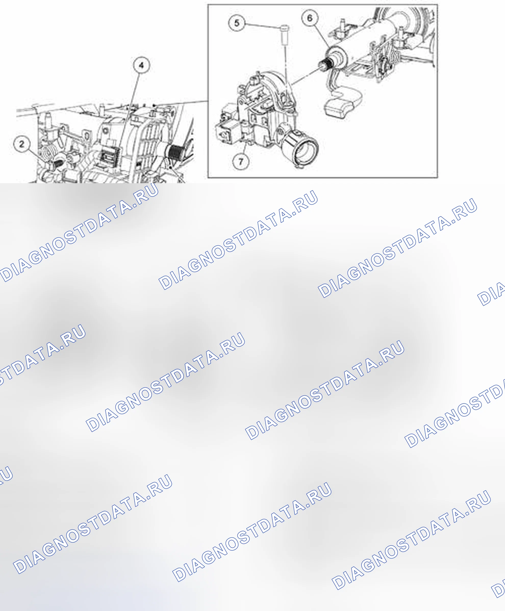 Рис. 21: ДЕМОНТАЖ / МОНТАЖ МОДУЛЯ БЛОКИРОВКИ РУЛЕВОЙ КОЛОНКИ. Mazda Tribute II