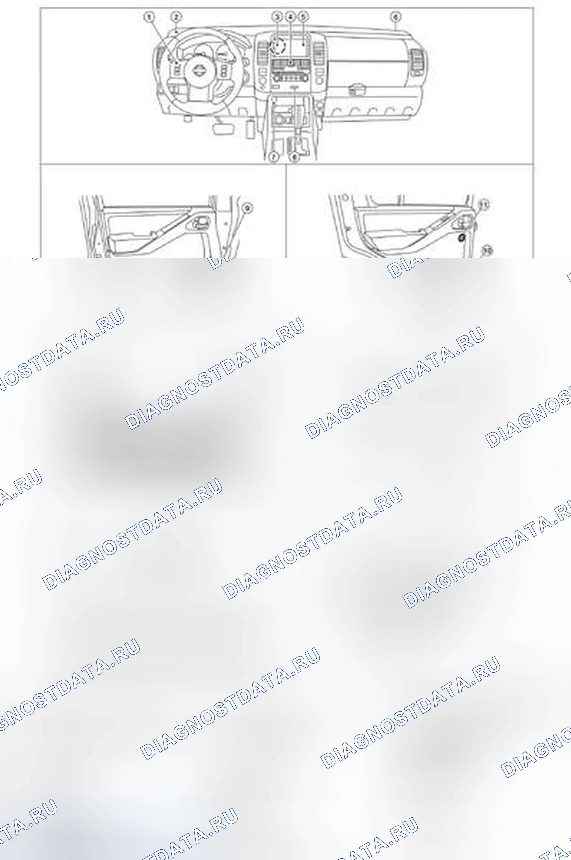 Рис. 5: Расположение компонентов. Nissan Pathfinder III рестайлинг