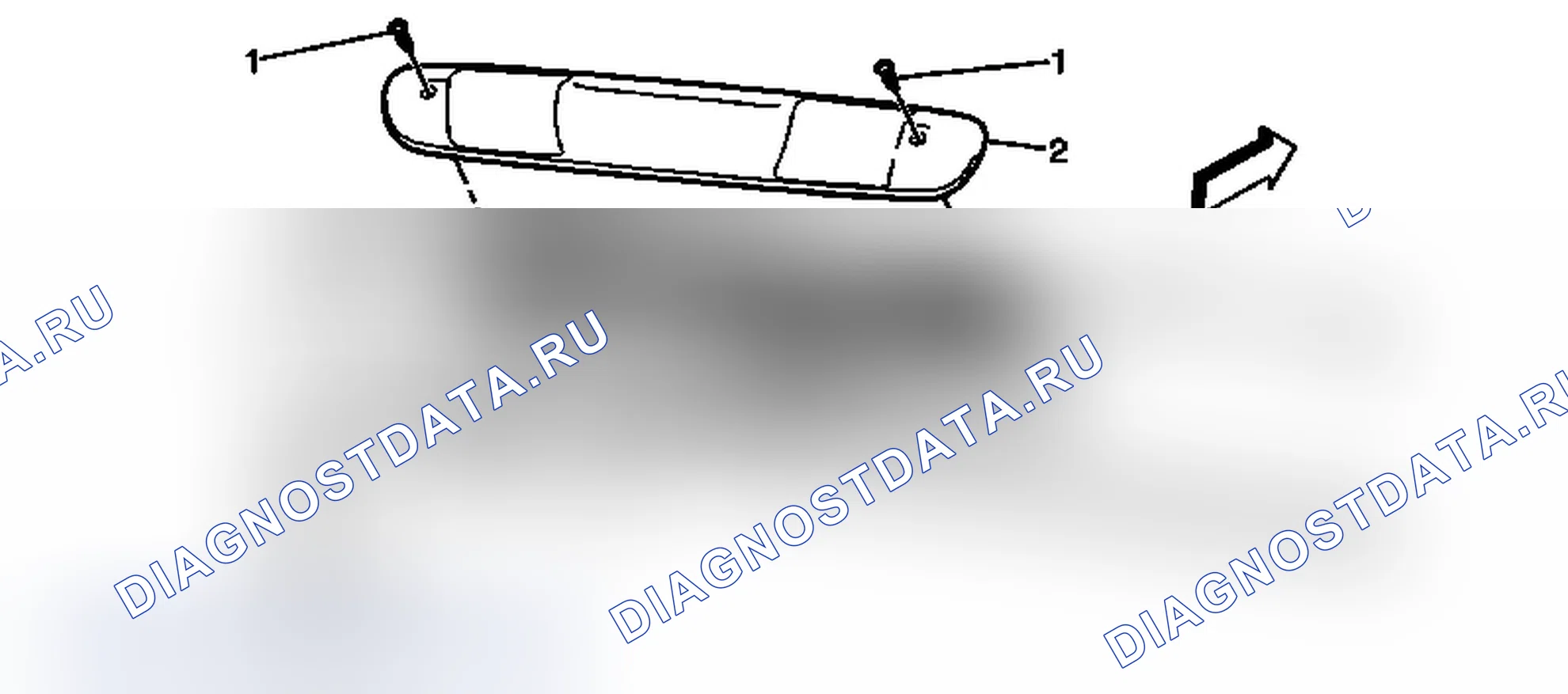 Рис. 84: Замена лампы остановки высокого монтажа (GMC Denali). Chevrolet Silverado 2500 HD 