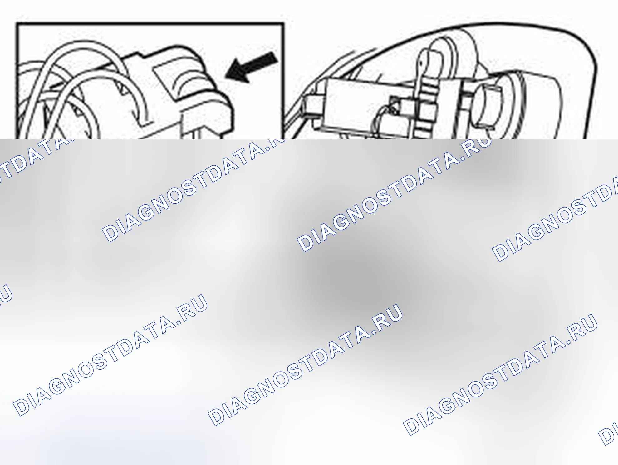 Рис. 960: Кабель адаптера, система предупреждения о реверсировании. Volvo V70 II