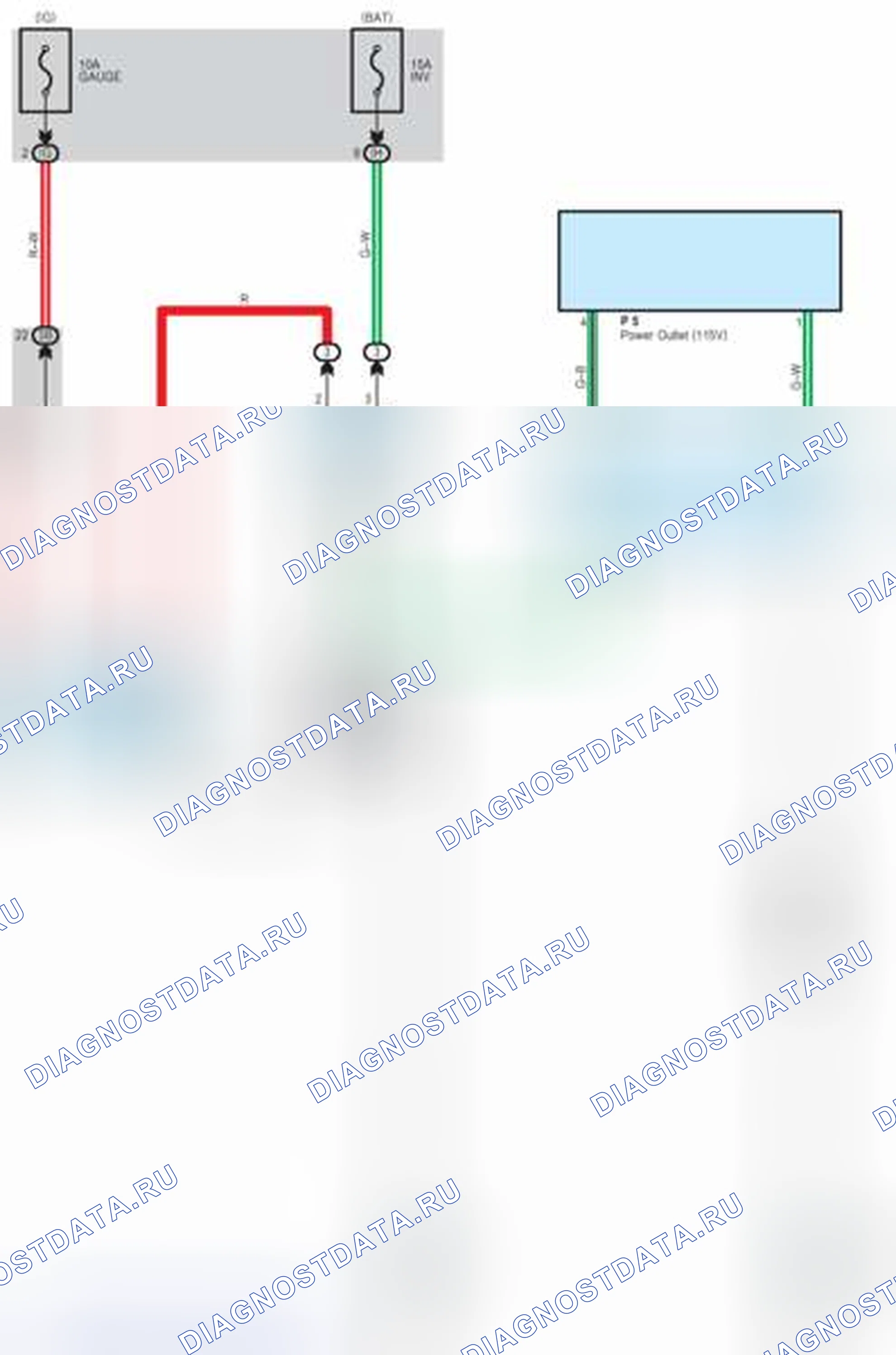 Рис. 446: Вид с торца разъема ПО зеркала пульта дистанционного управления (R24). Toyota 4Runner IV рестайлинг