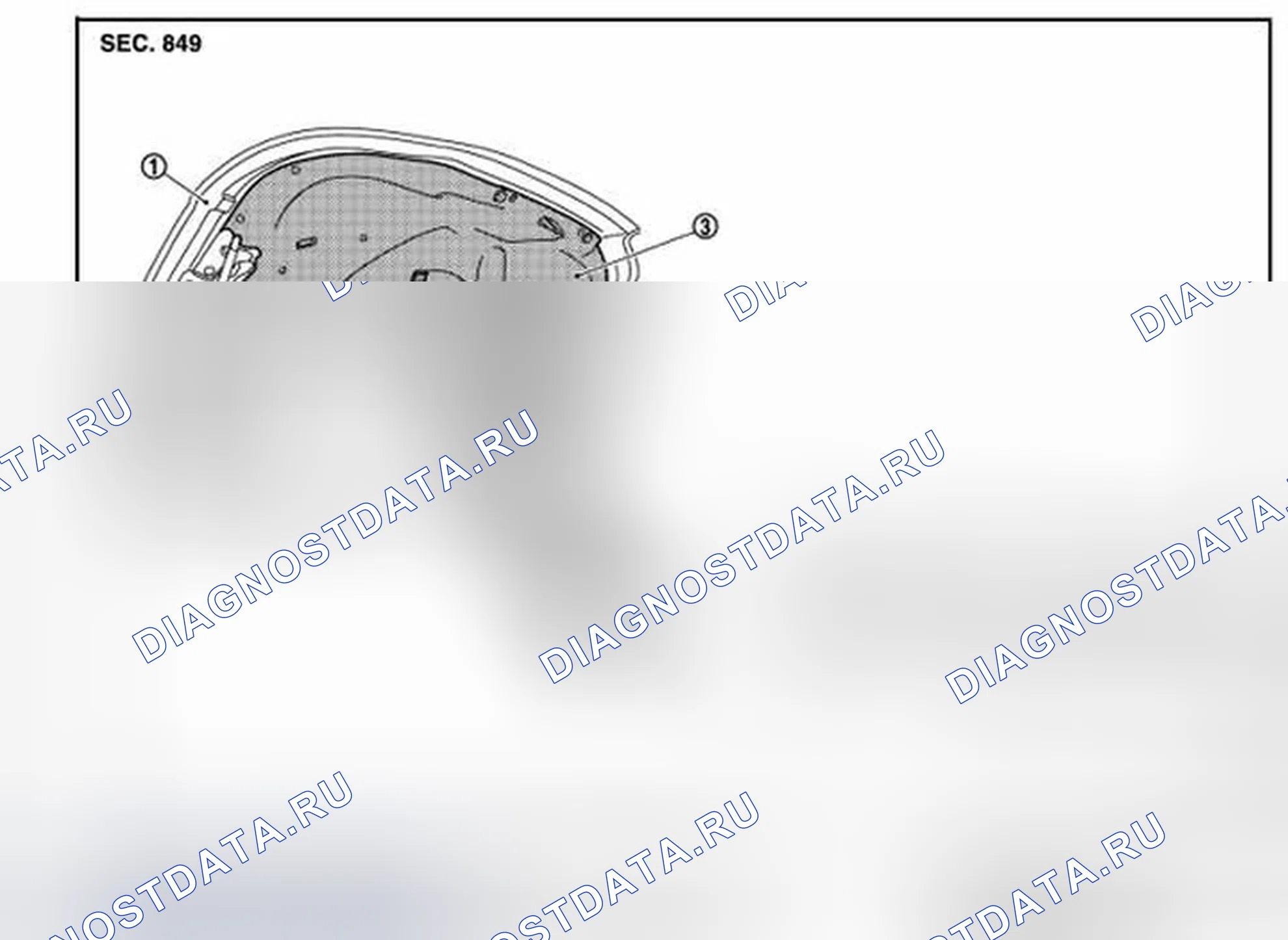 Рис. 76: Разнесенный вид. Infiniti Q60 I